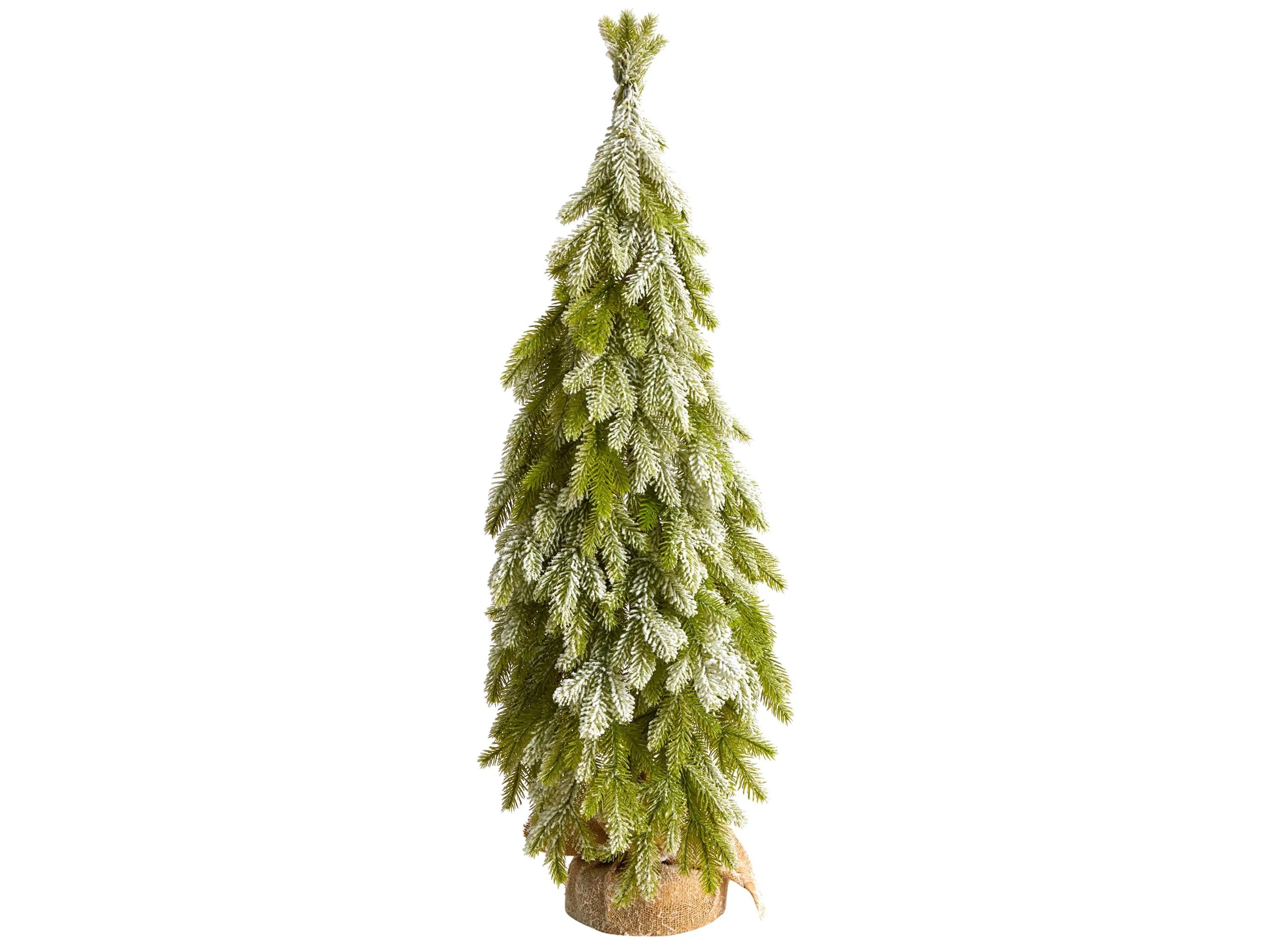 35 Flocked Down Swept Artificial Christmas Tree in Burlap Base