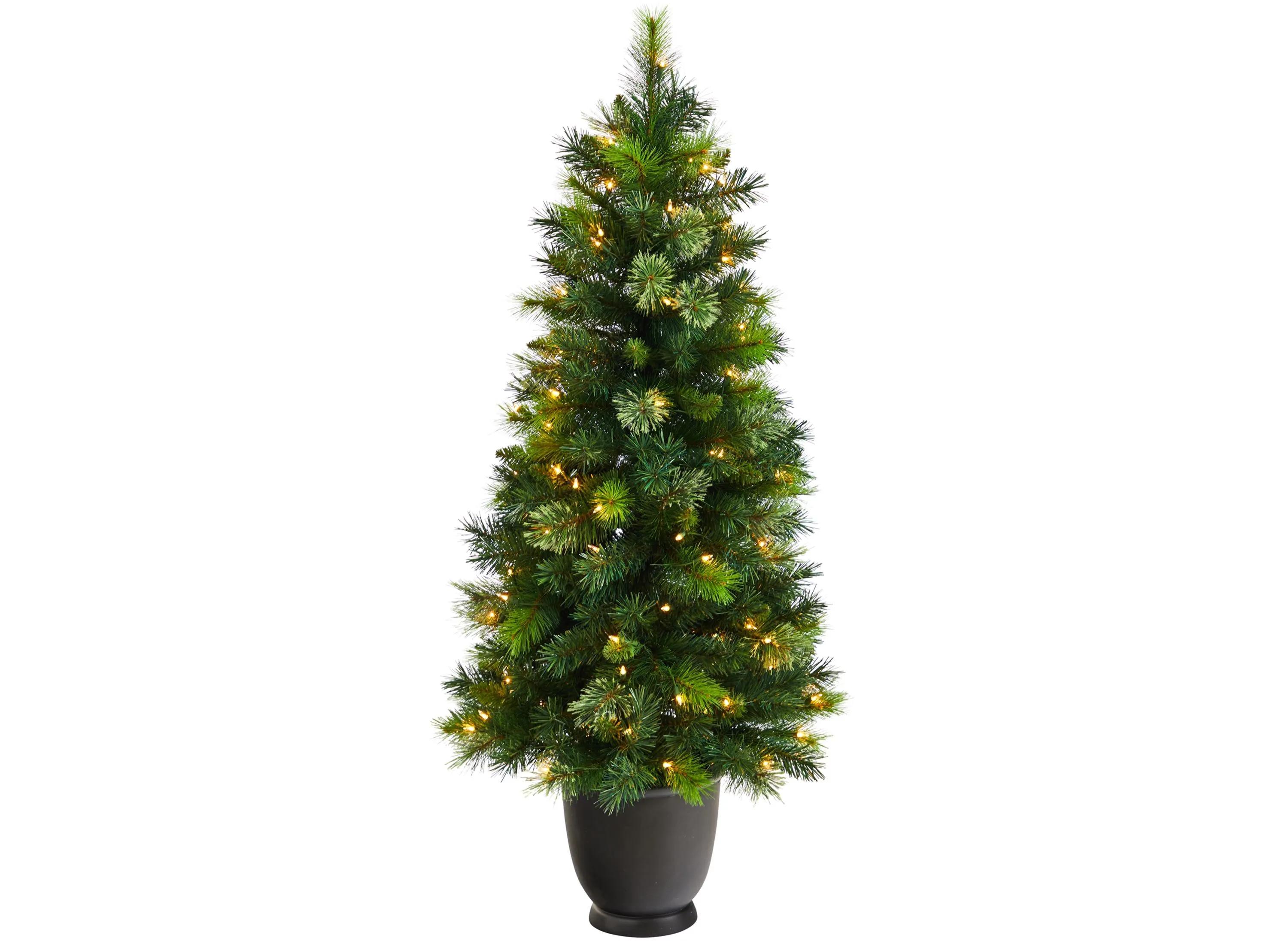 4.5 Oregon Pine Artificial Christmas Tree in Planter with Bendable Branche