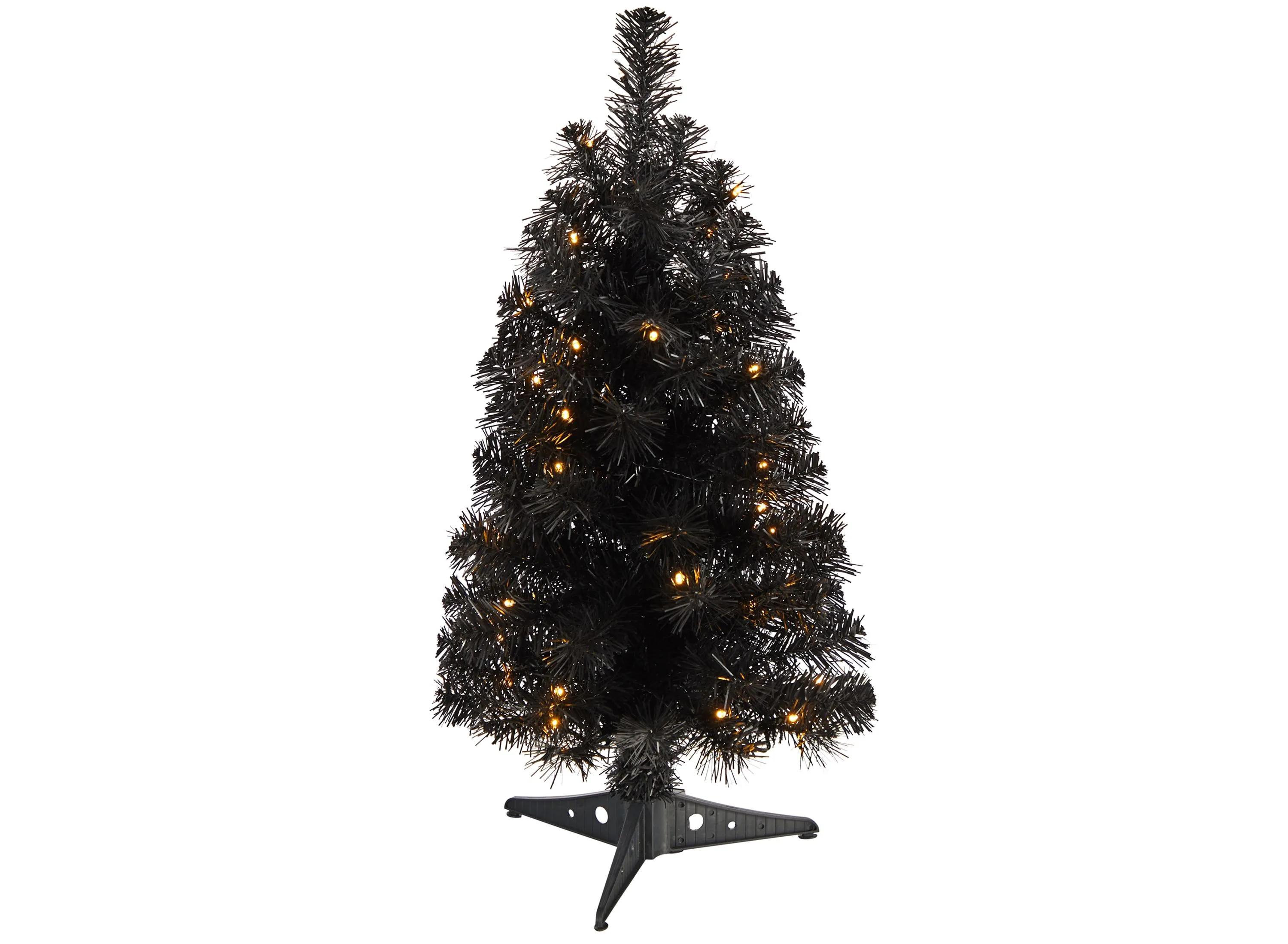 2 Black Artificial Tree with LED Lights and Bendable Branches