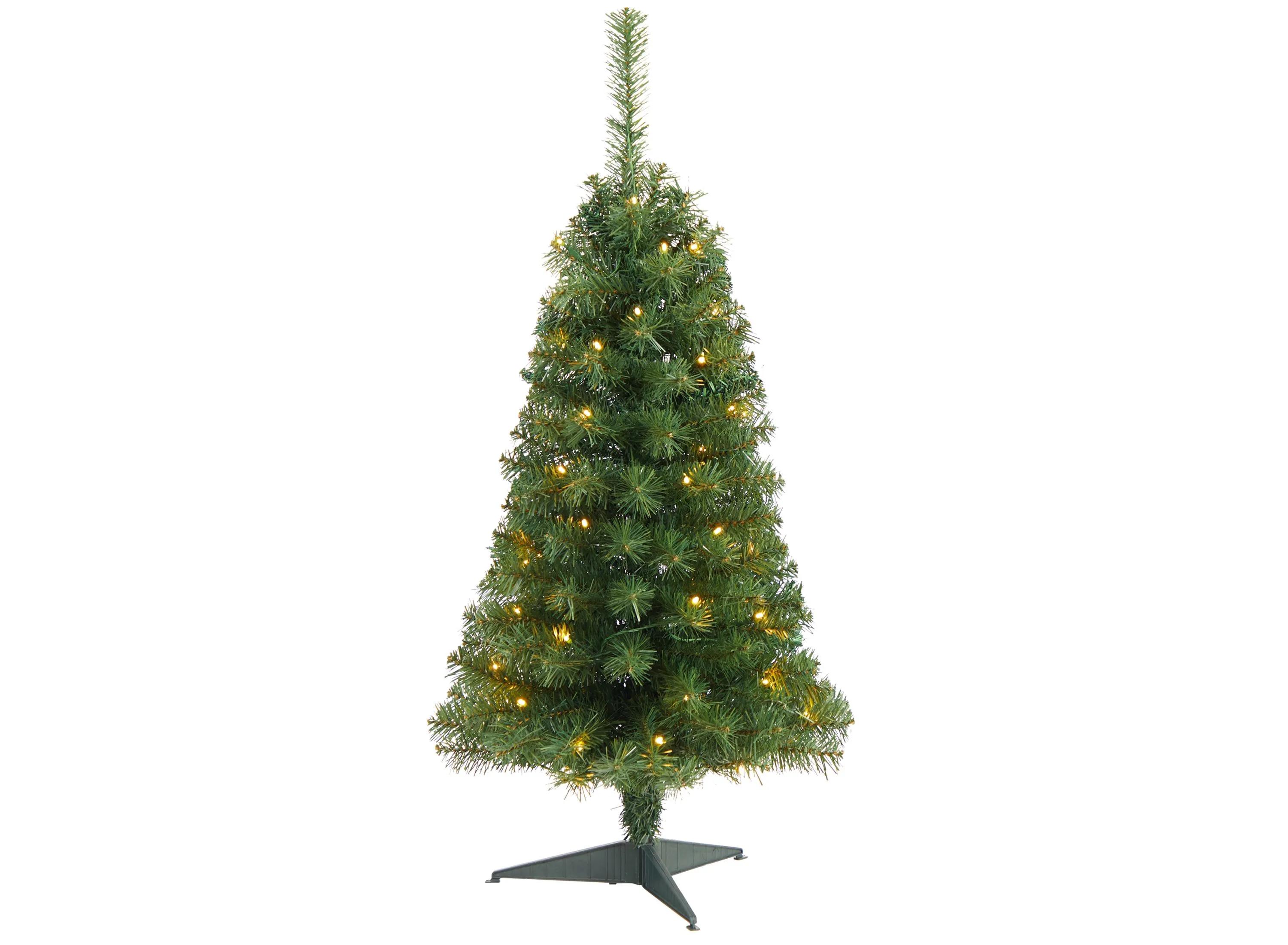 3 Green Artificial Christmas Tree with LED Lights and Bendable Branches