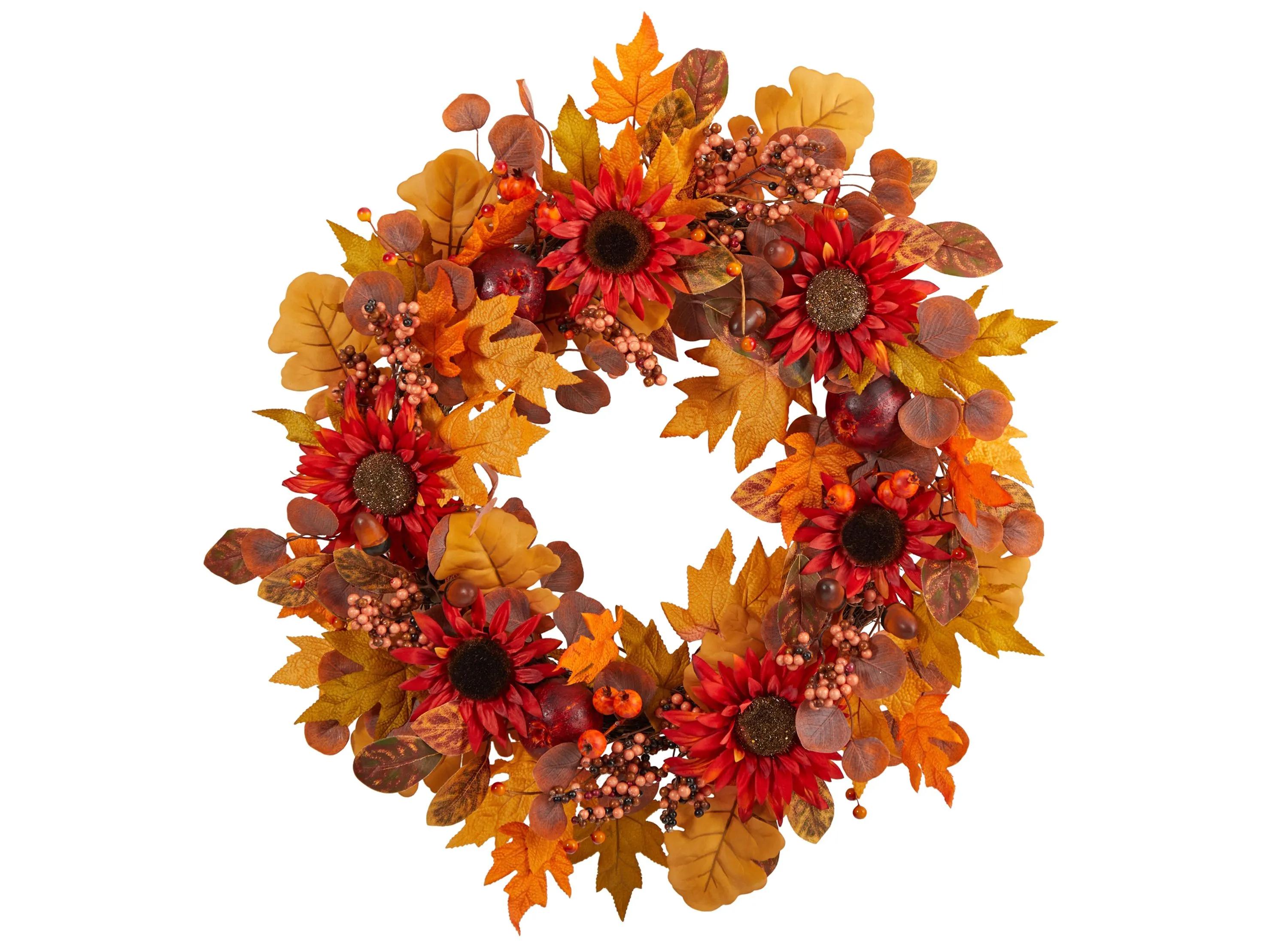 30 Harvest Foliage Artificial Wreath