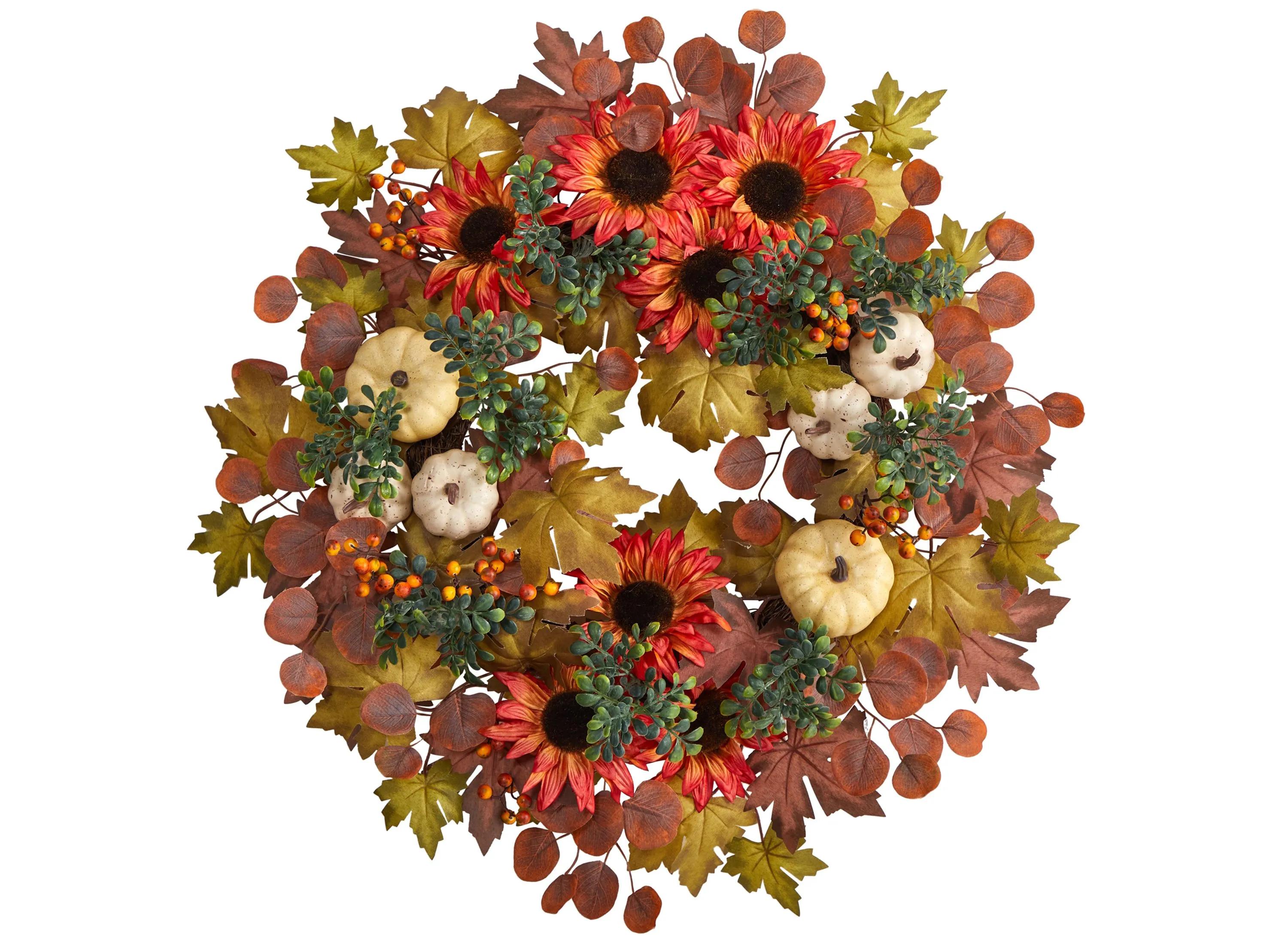 30 Harvest Foliage Artificial Wreath