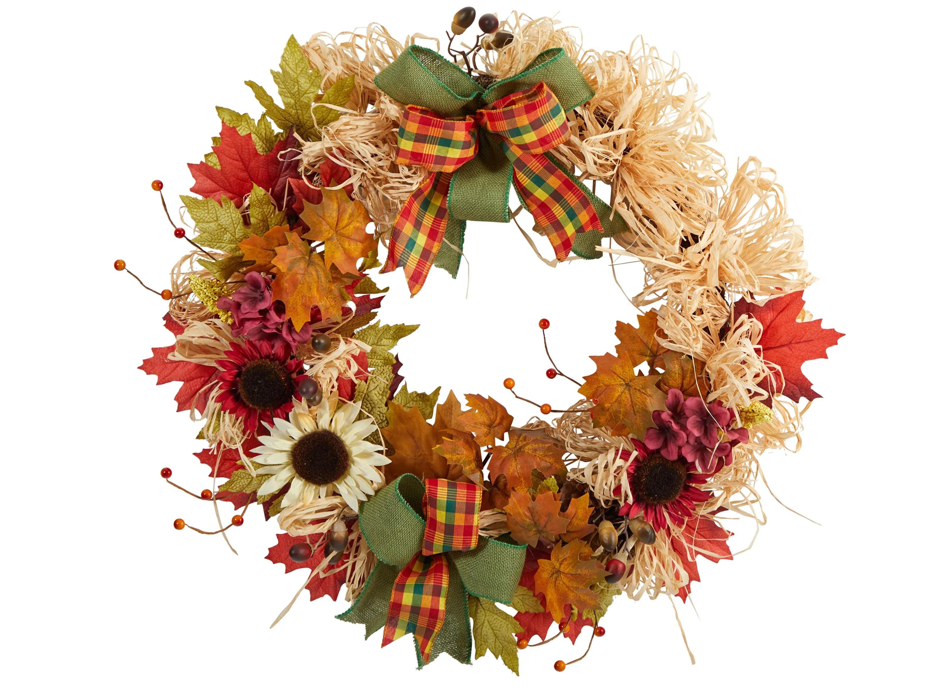 30 Harvest Foliage Artificial Wreath