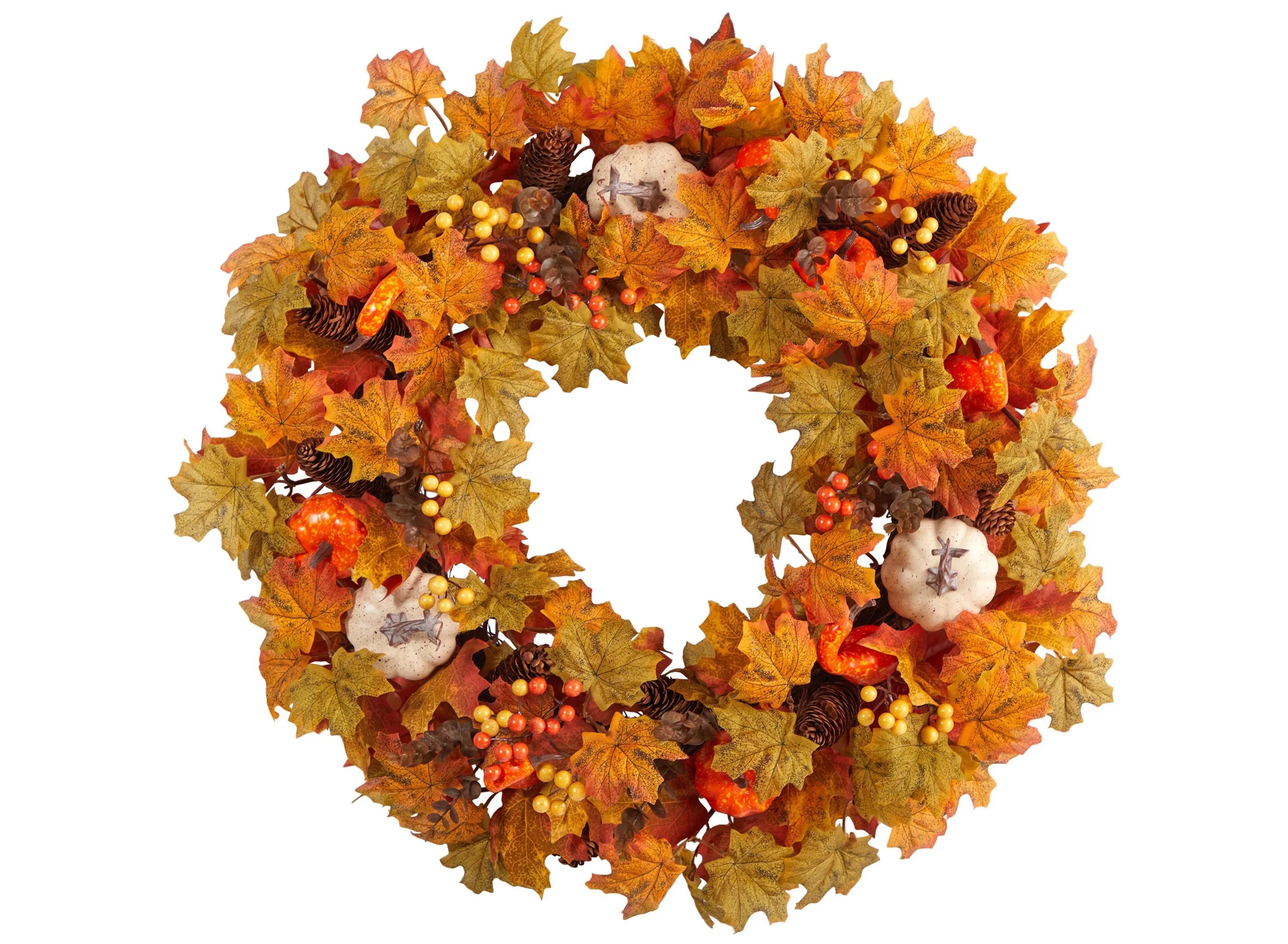 30 Harvest Foliage Artificial Wreath