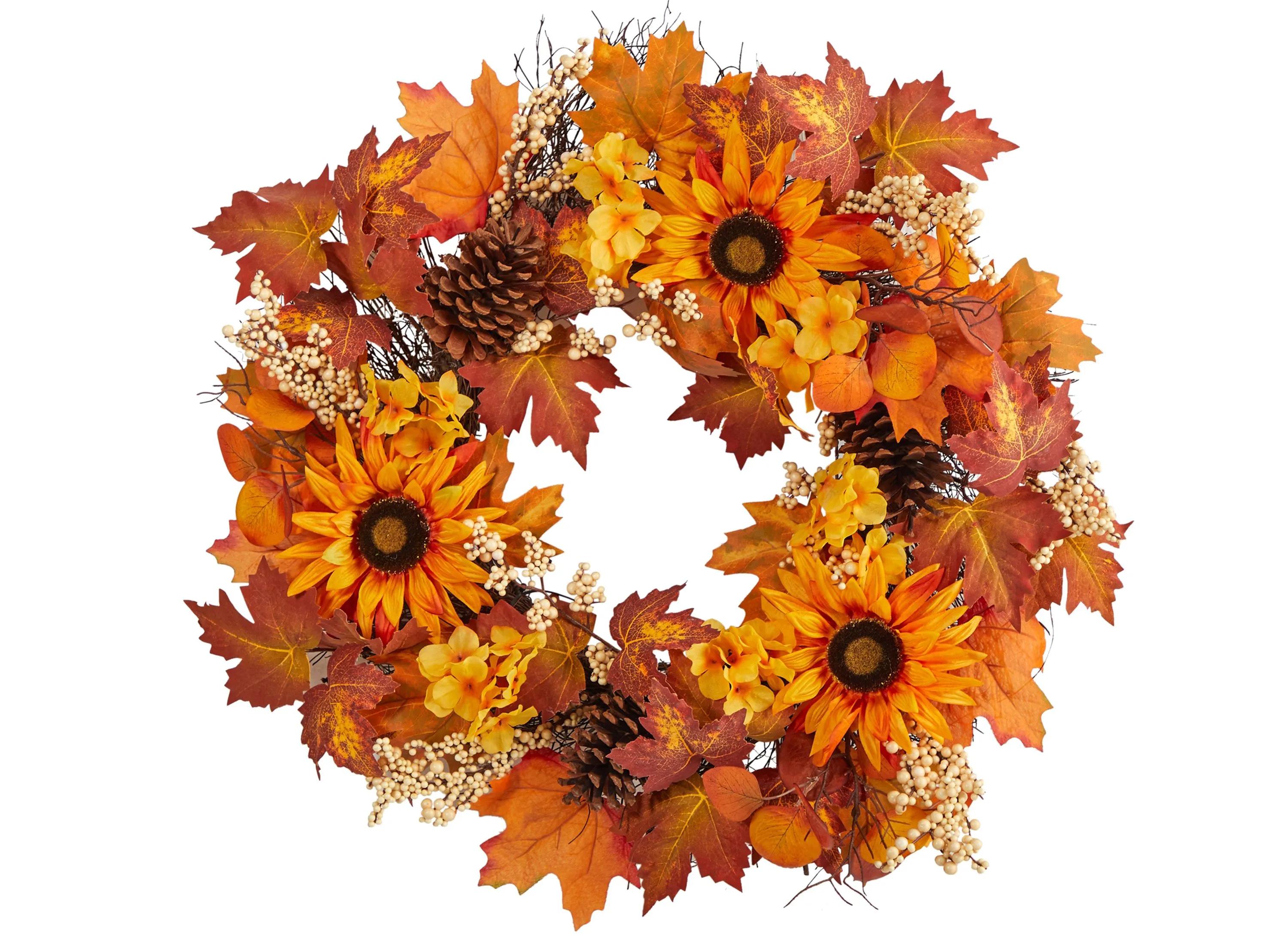 28 Harvest Foliage Artificial Wreath