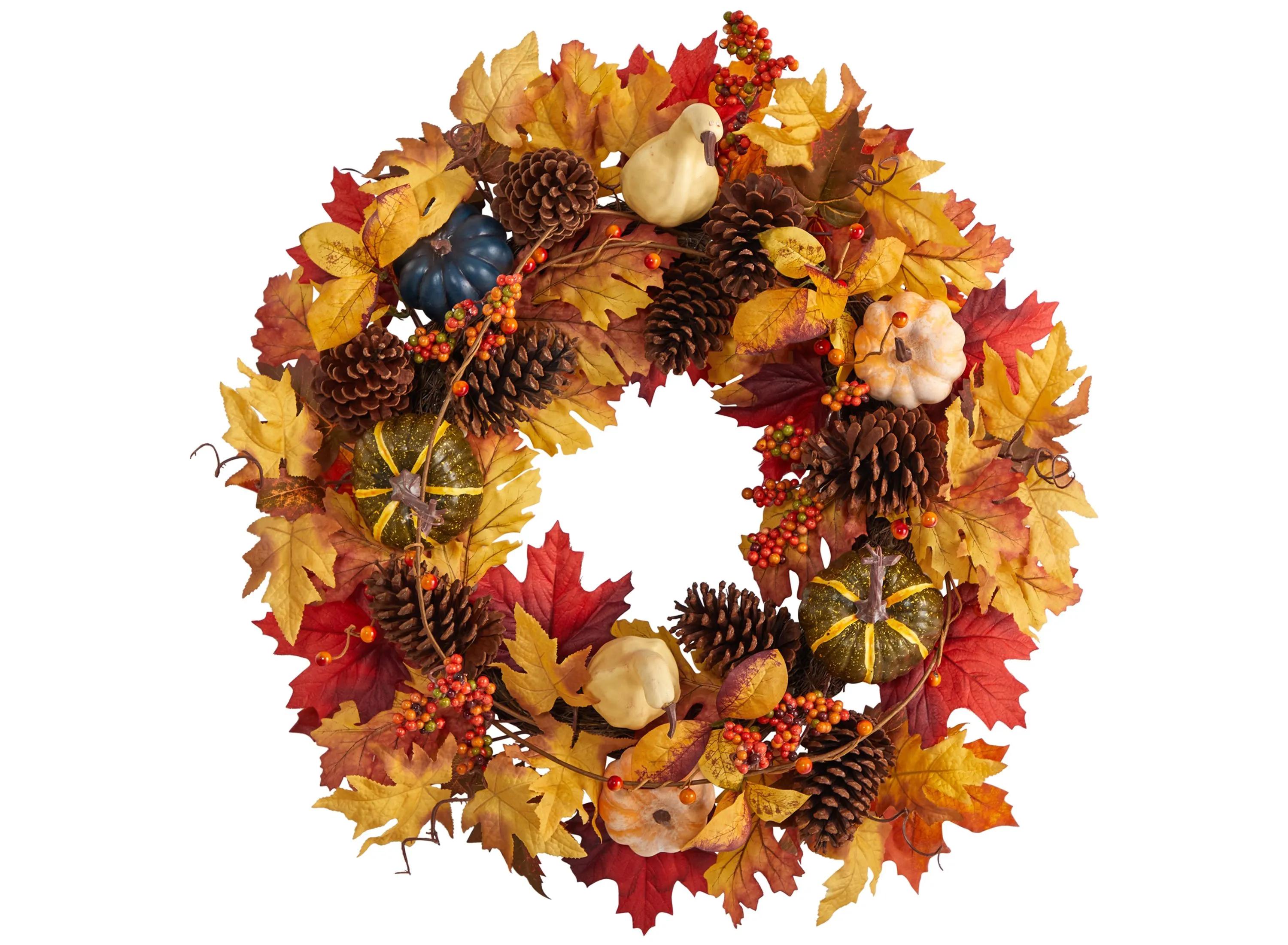 26 Harvest Foliage Artificial Wreath