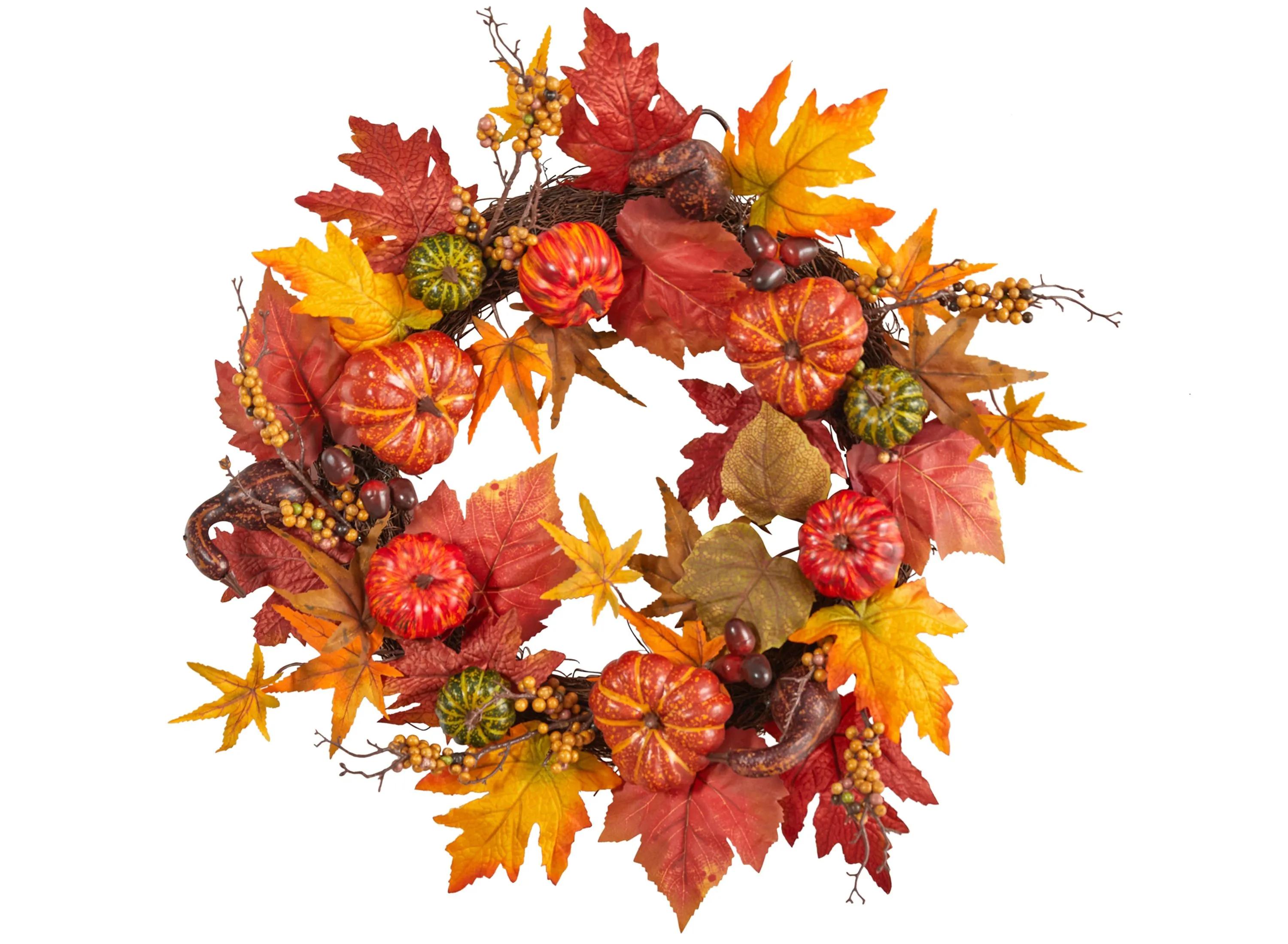 24 Harvest Foliage Artificial Wreath