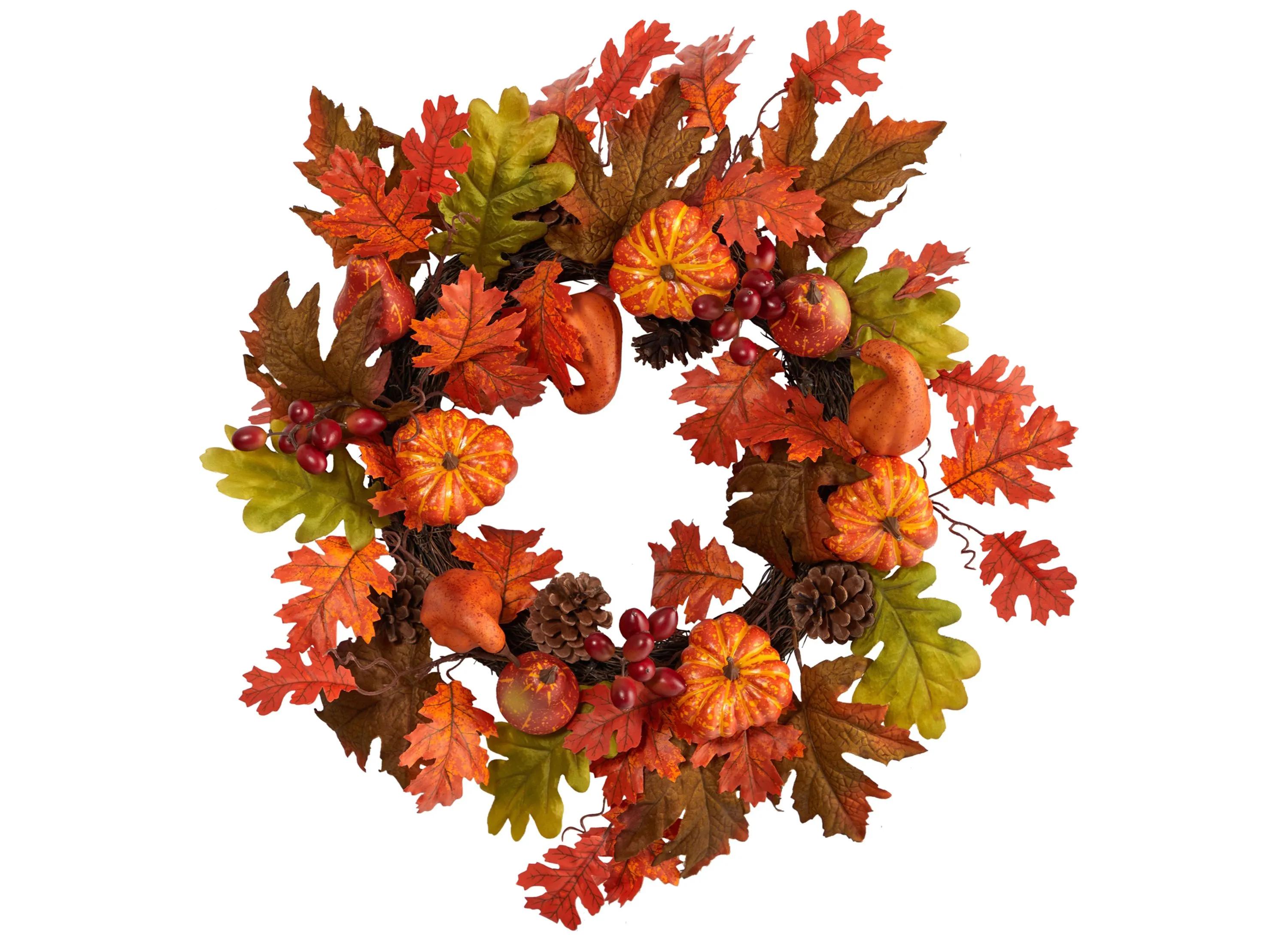 20 Harvest Foliage Artificial Wreath