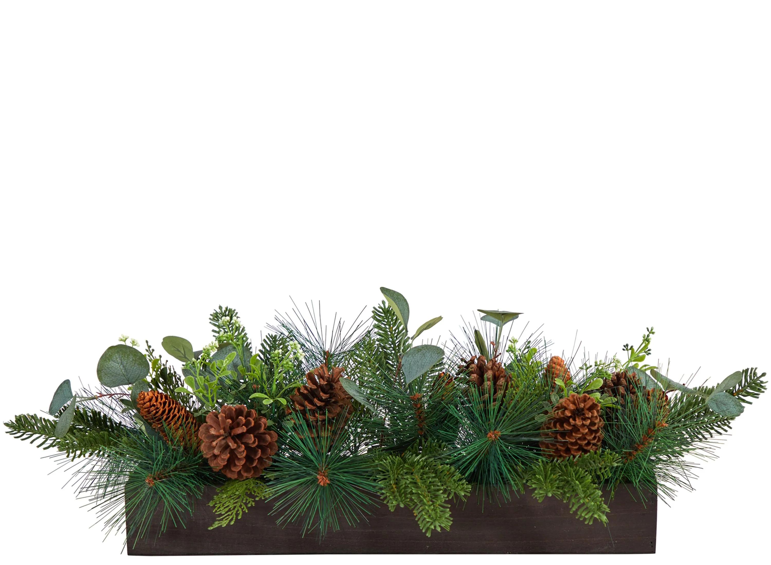30 Holiday Foliage Artificial Centerpiece