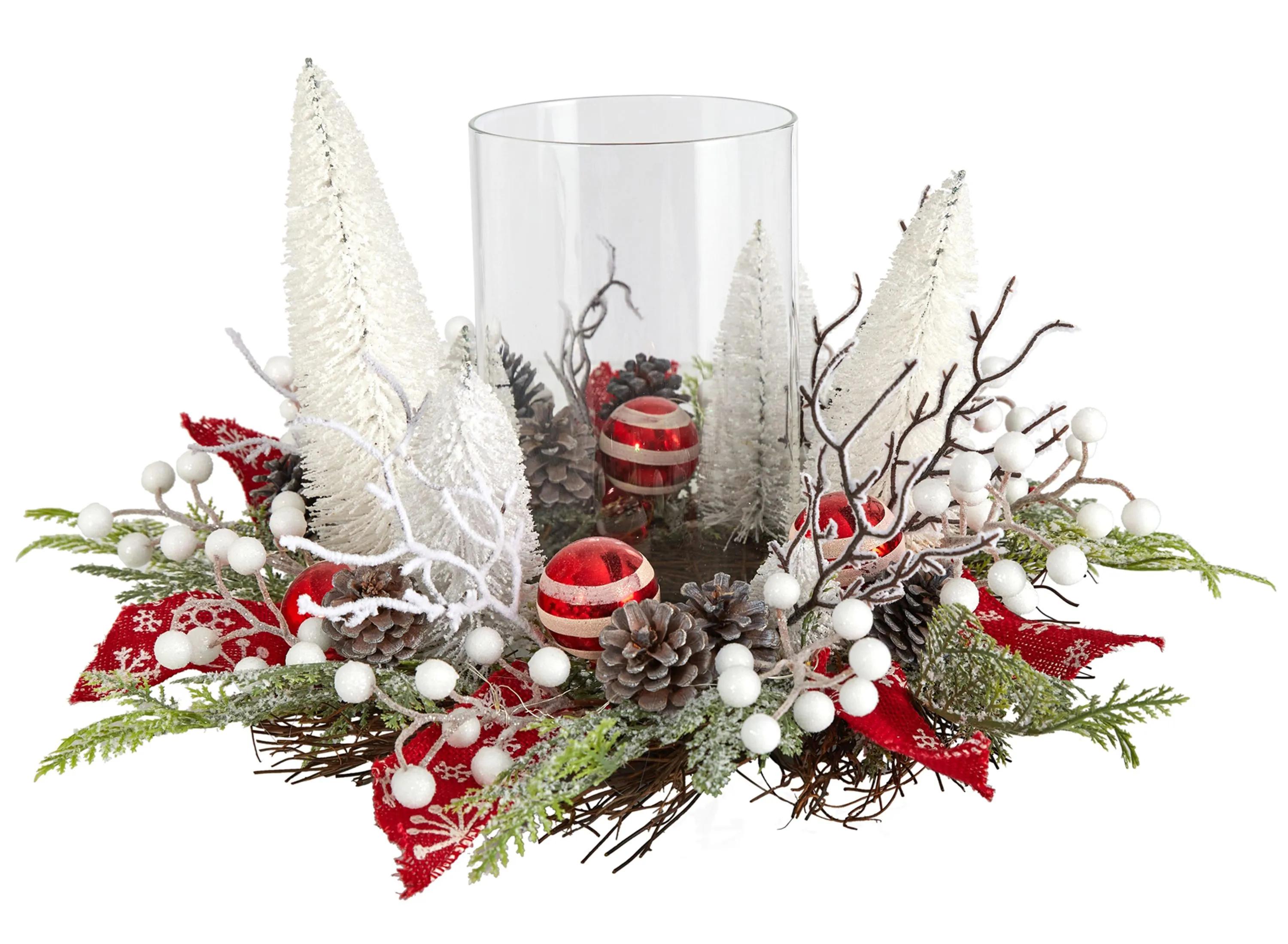 15 Holiday Foliage Lighted Forest Candle Holder