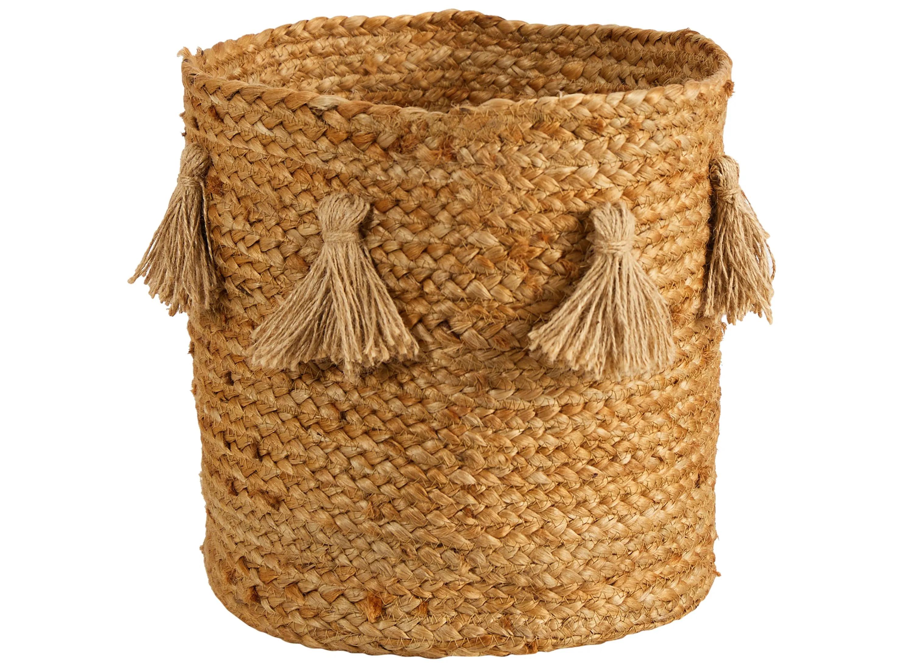 12.5 Jute Basket Planter with Tassels