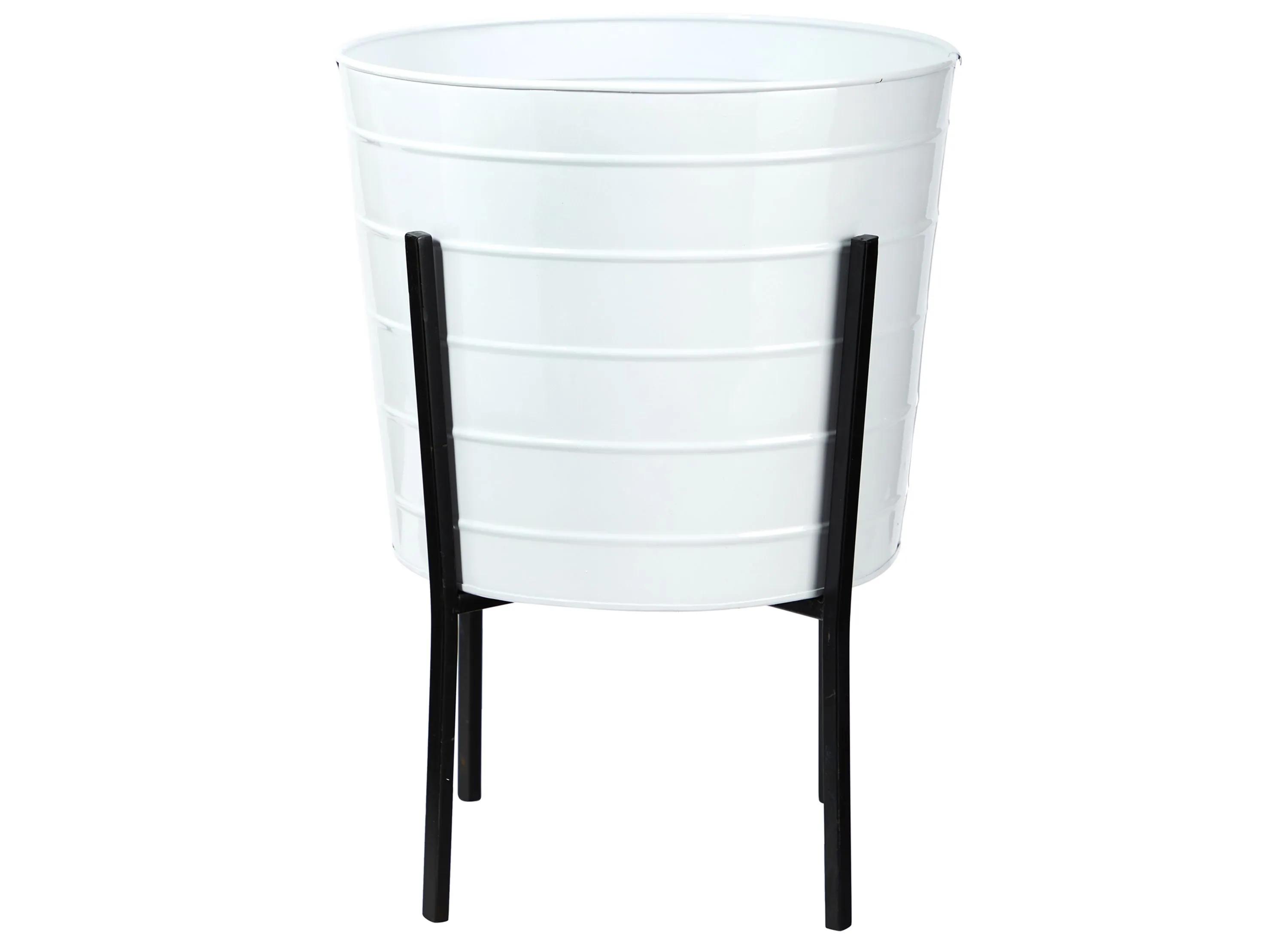 16 Metal Ribbed Planter