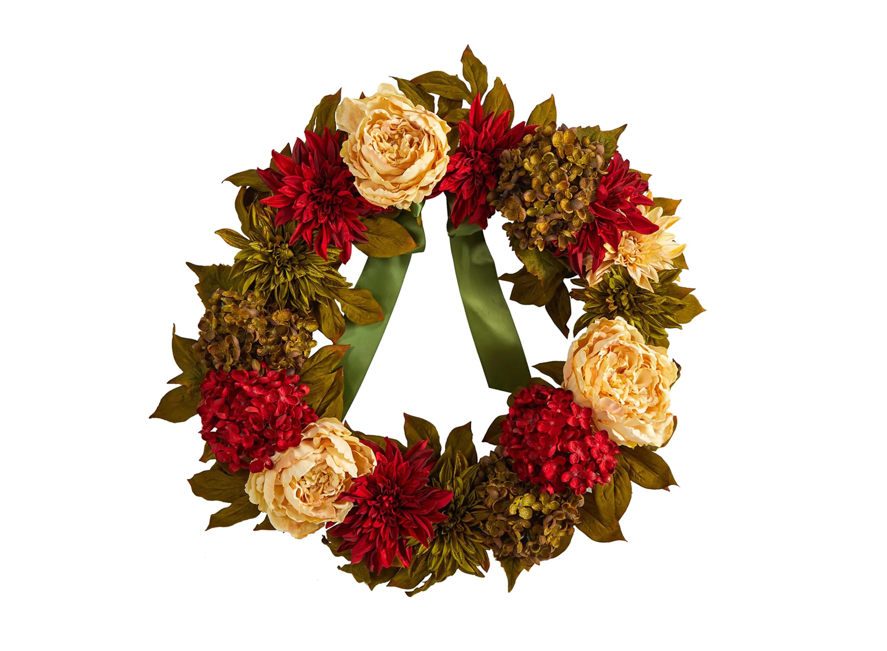 Crisp 24 Peony and Hydrangea Wreath