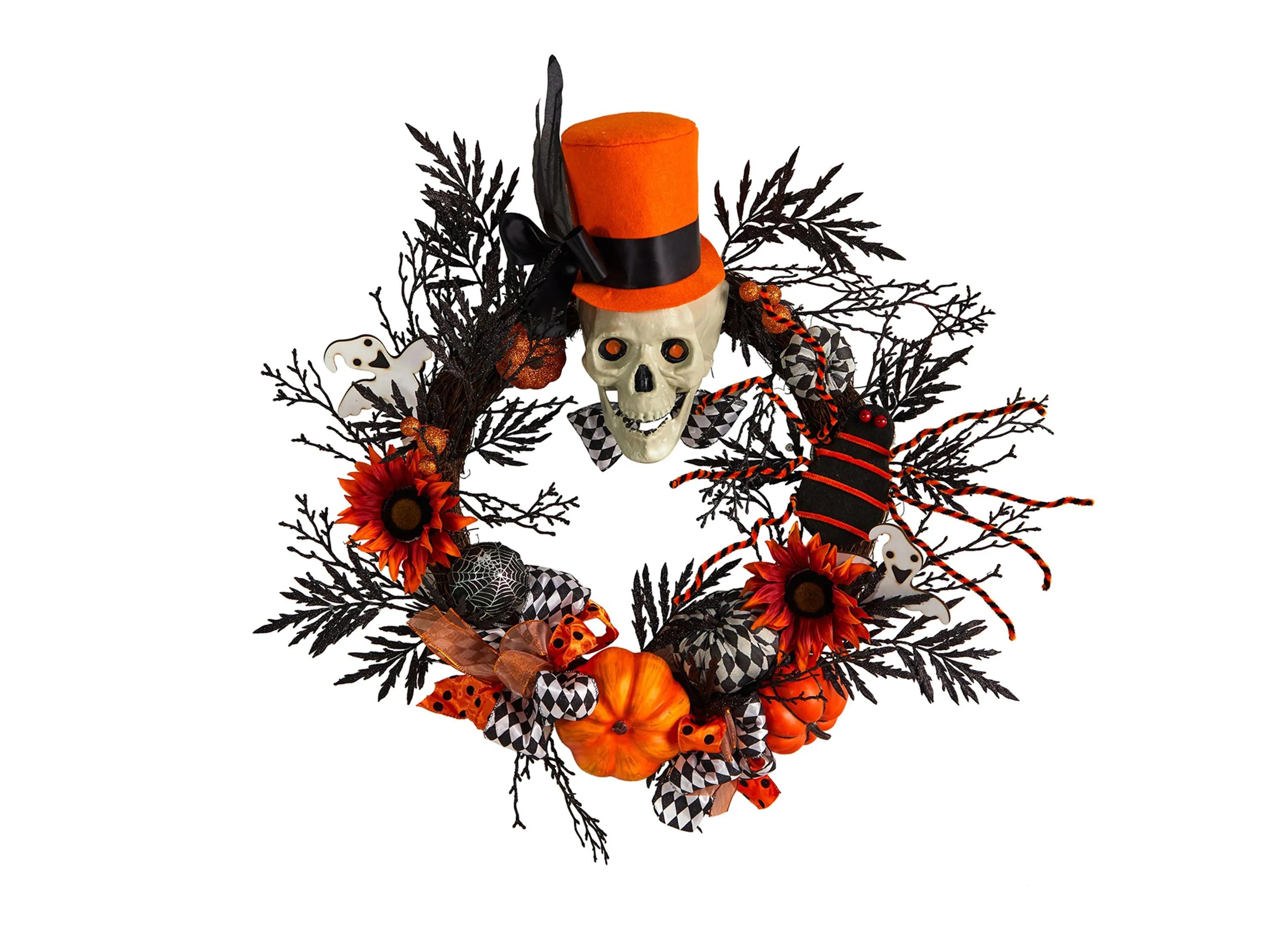 Crisp 30 Spider and Top Hat Skull Wreath