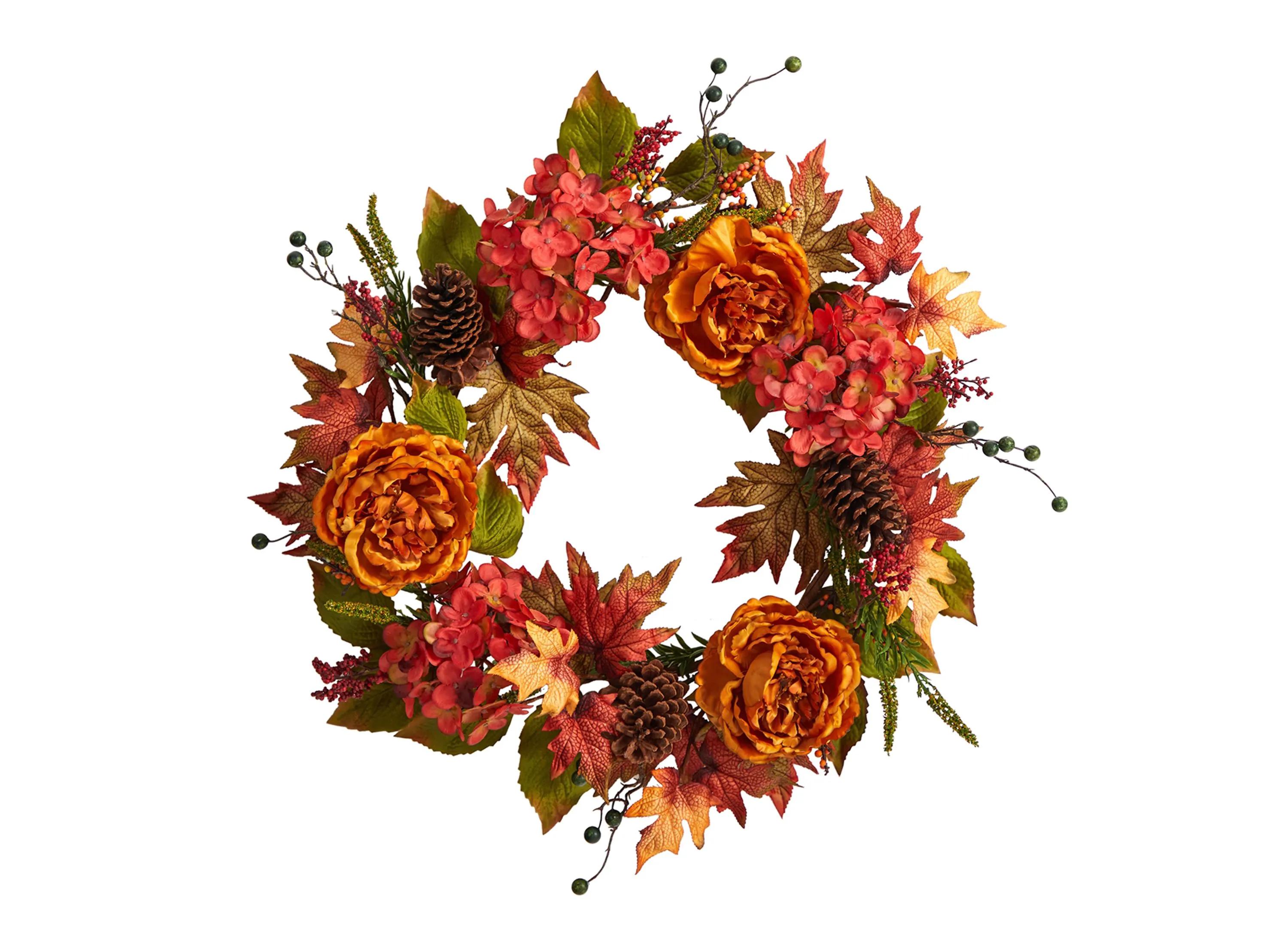 Crisp 25 Ranunculus and Hydrangea Wreath