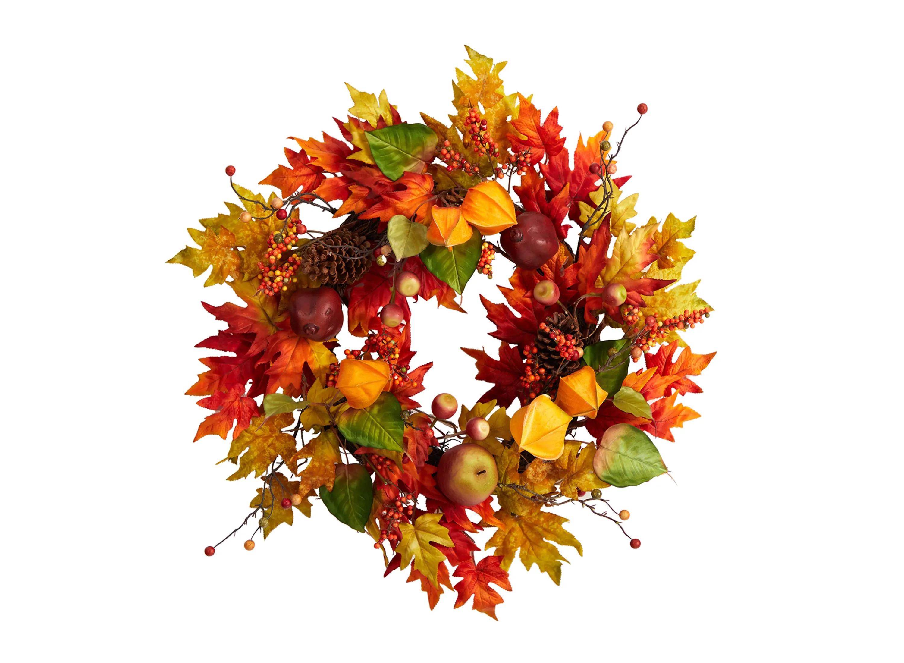 Crisp 24 Maple Leaf and Berries Wreath