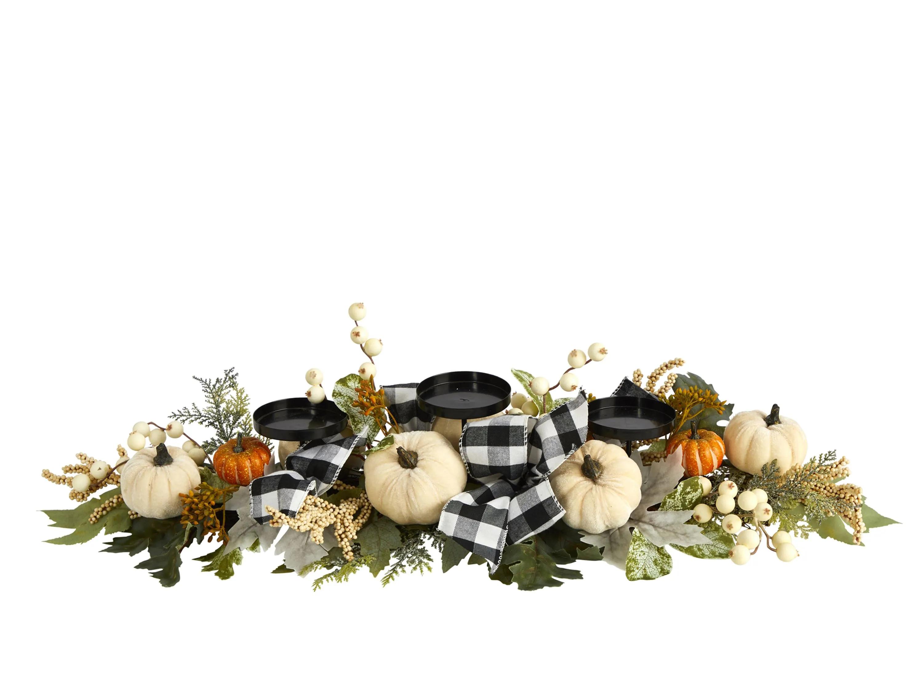 32 Pumpkin and Berries Artificial Candelabrum