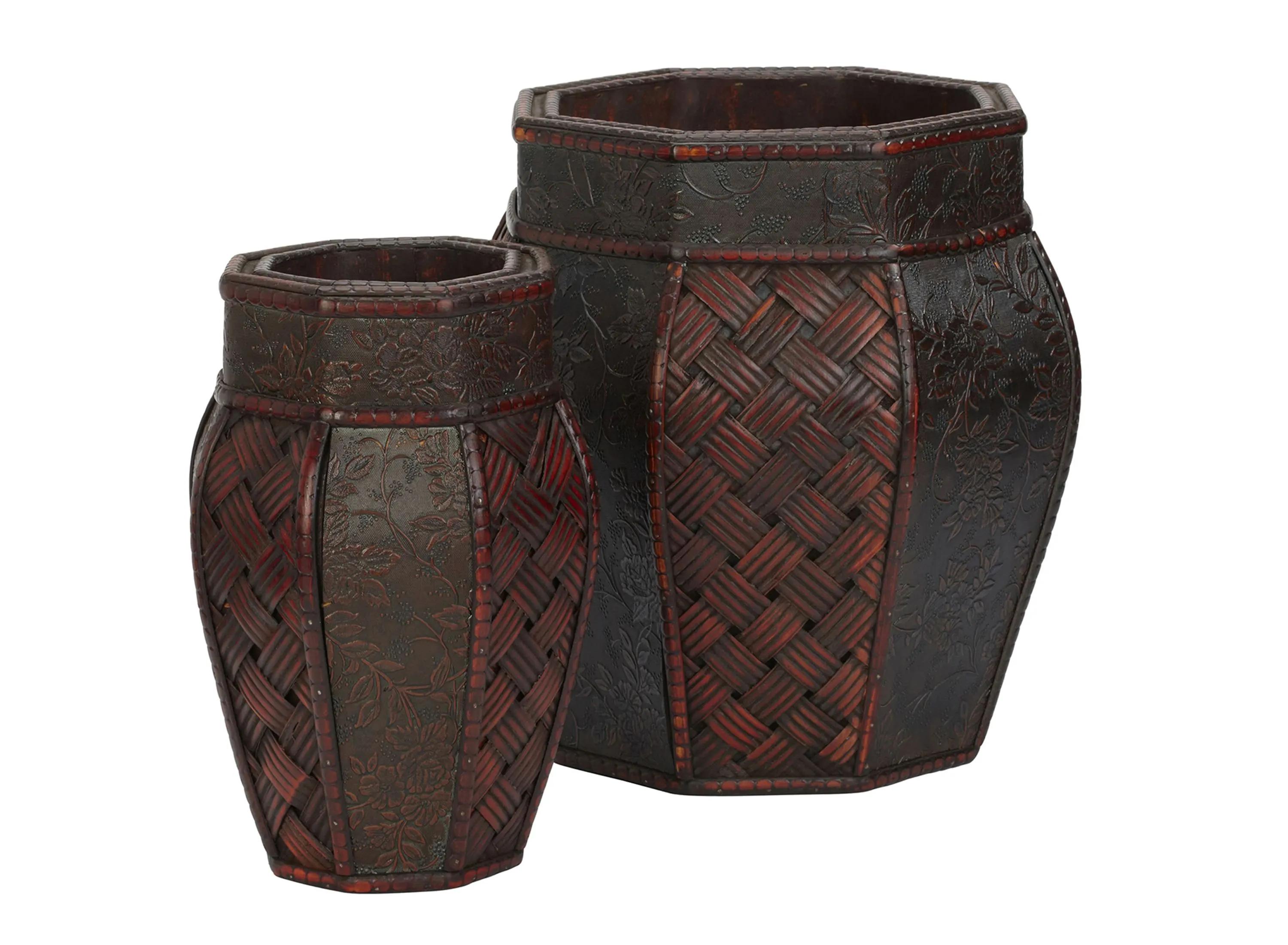 Design and Weave Panel Decorative Planters (Set of 2)
