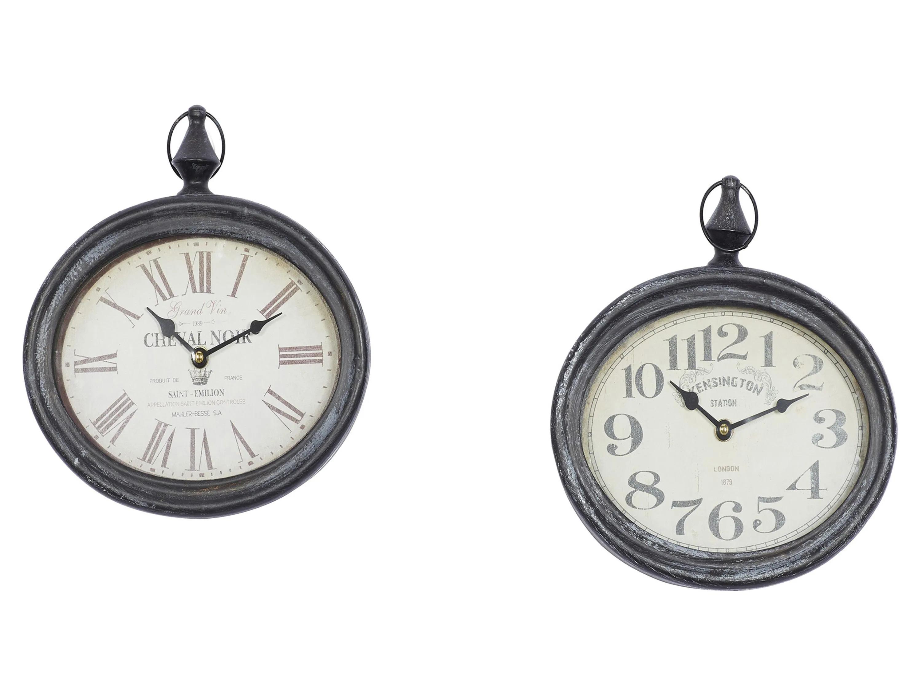 Ivy Collection Durant Wall Clock Set of 2