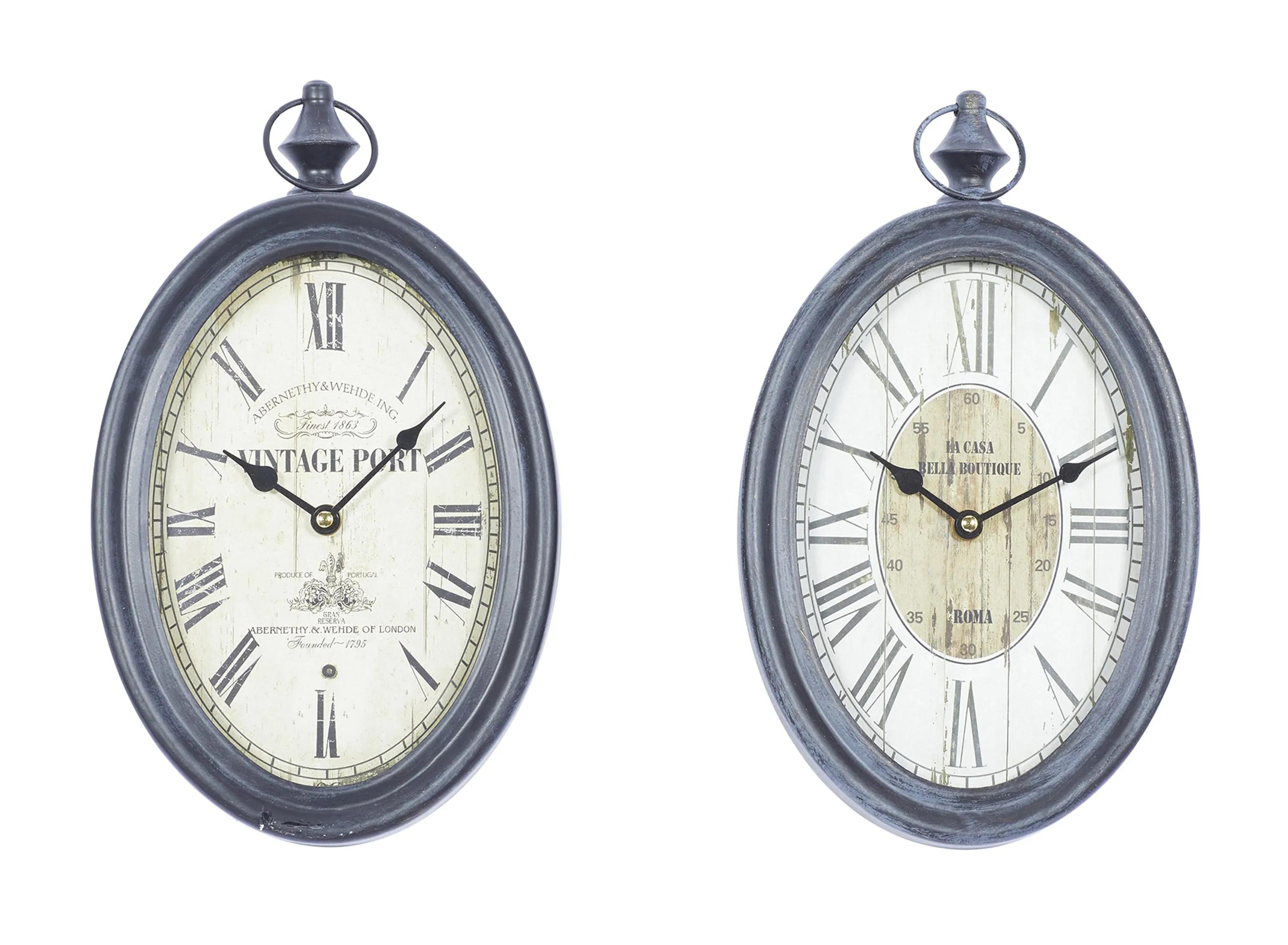 Ivy Collection Adowa Wall Clock Set of 2