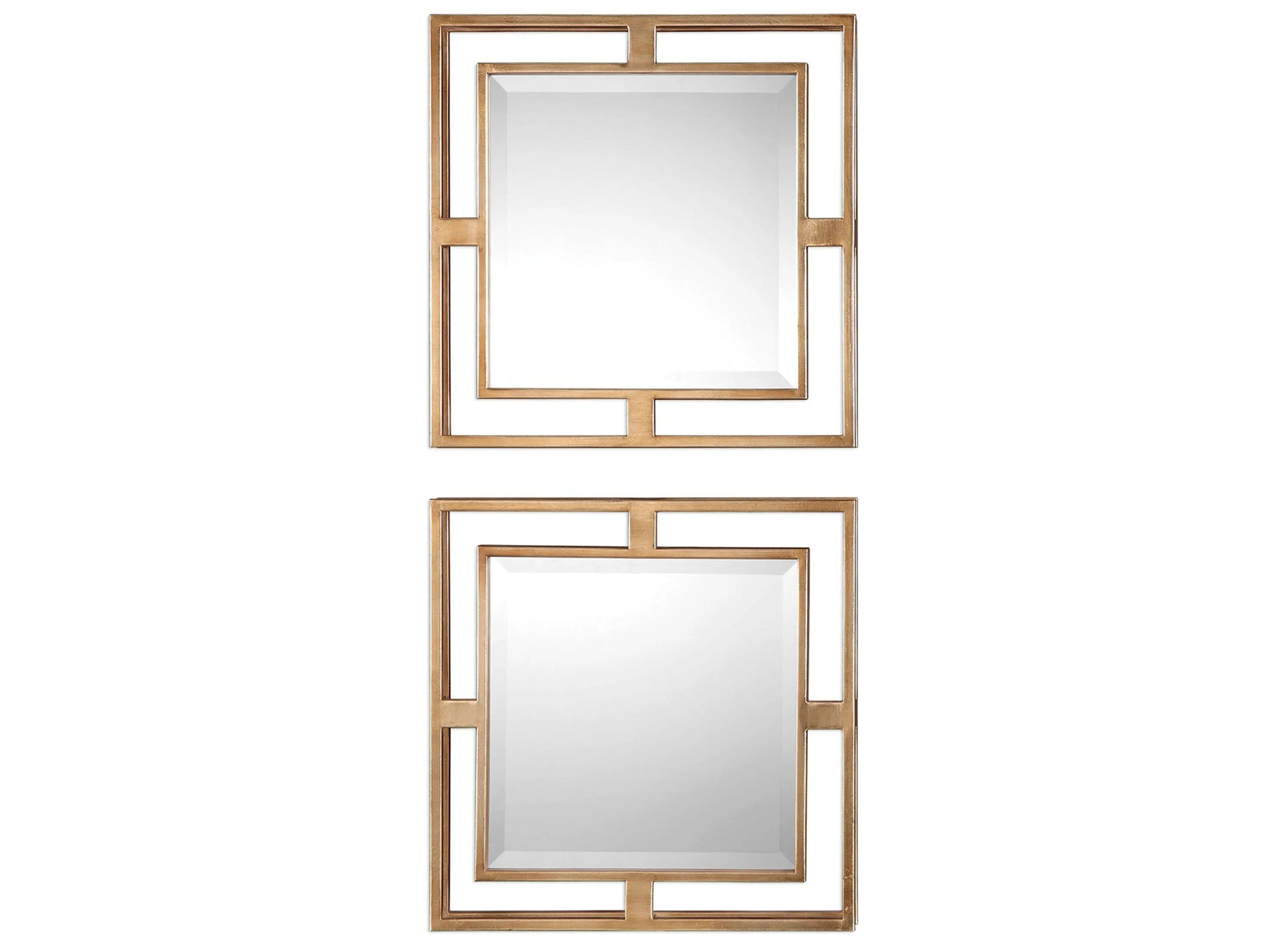 Allick Gold Square Mirrors: Set of 2