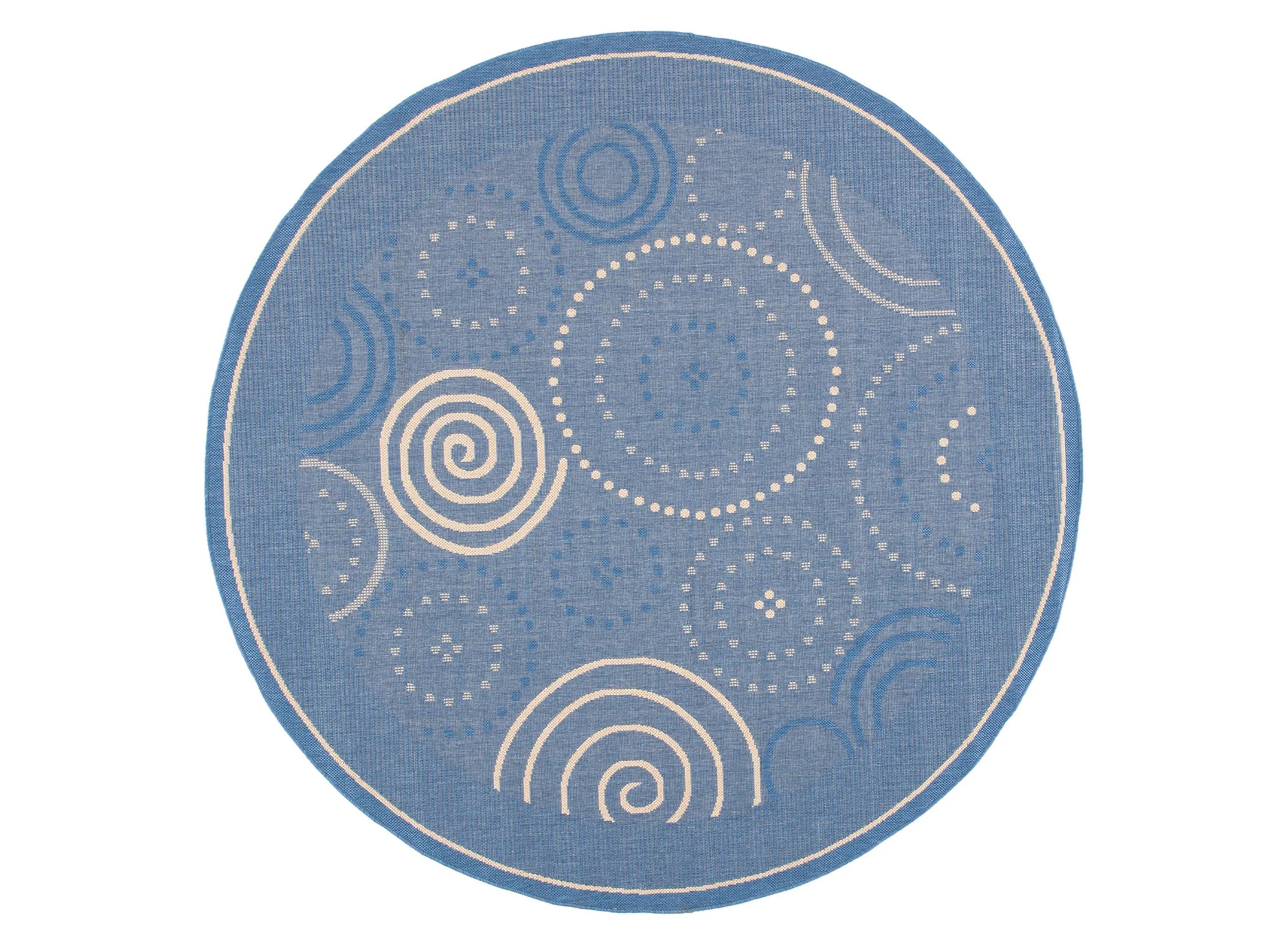 Courtyard Circles Indoor/Outdoor Area Rug Round