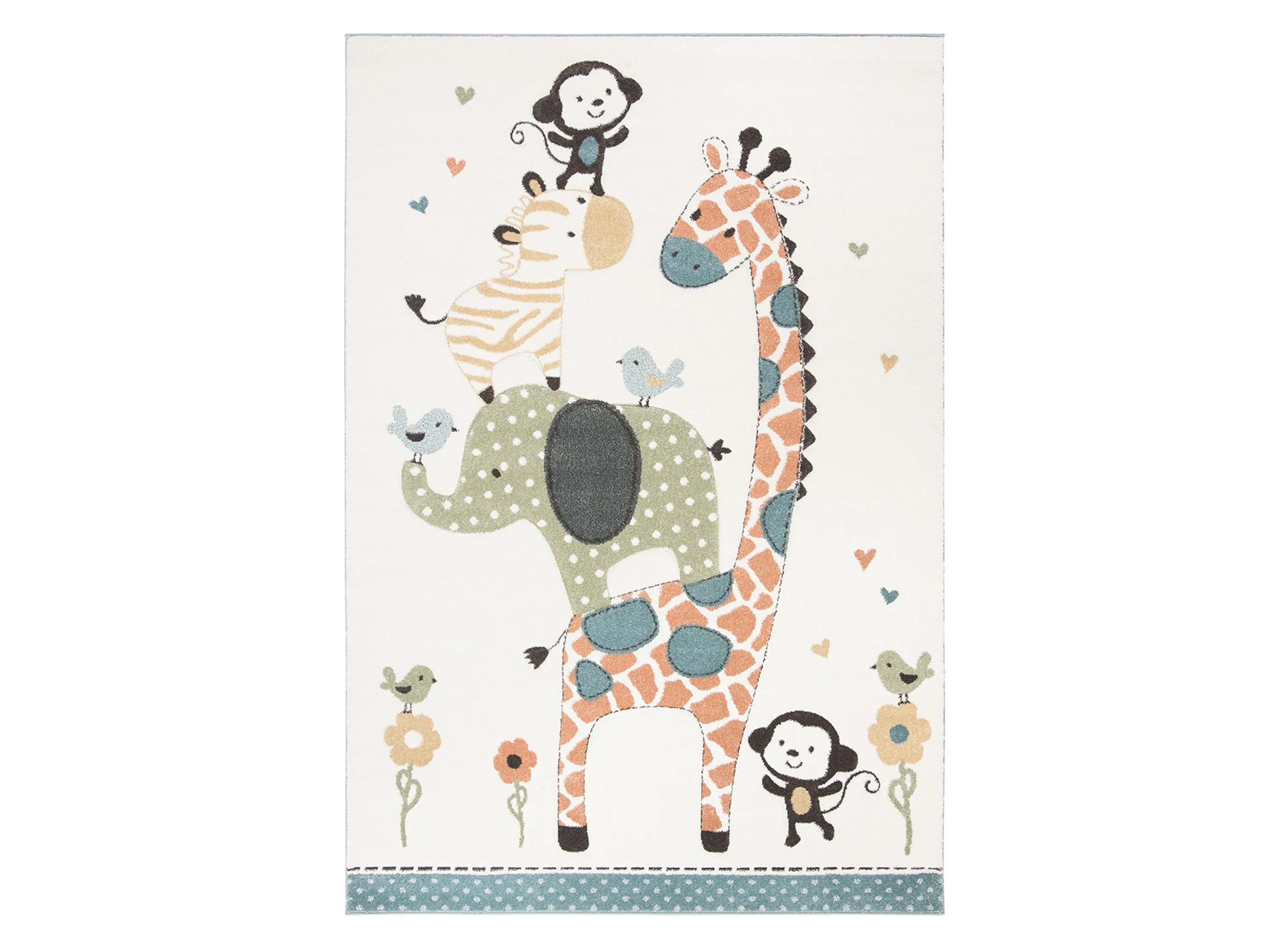 Carousel Zoo Friends Kids Area Rug