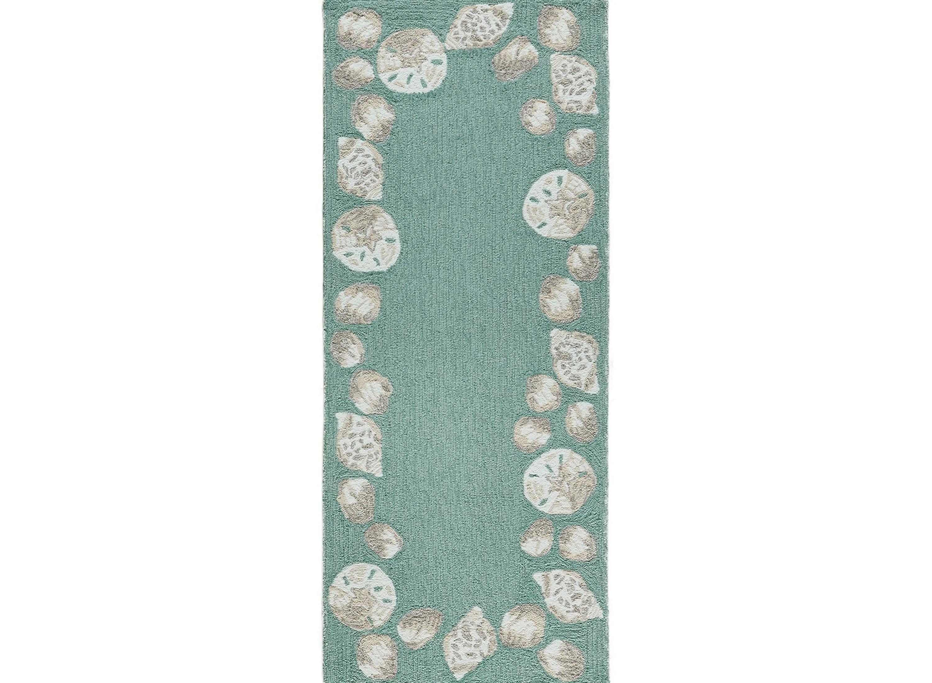 Seashell Border Indoor/Outdoor Area Rug