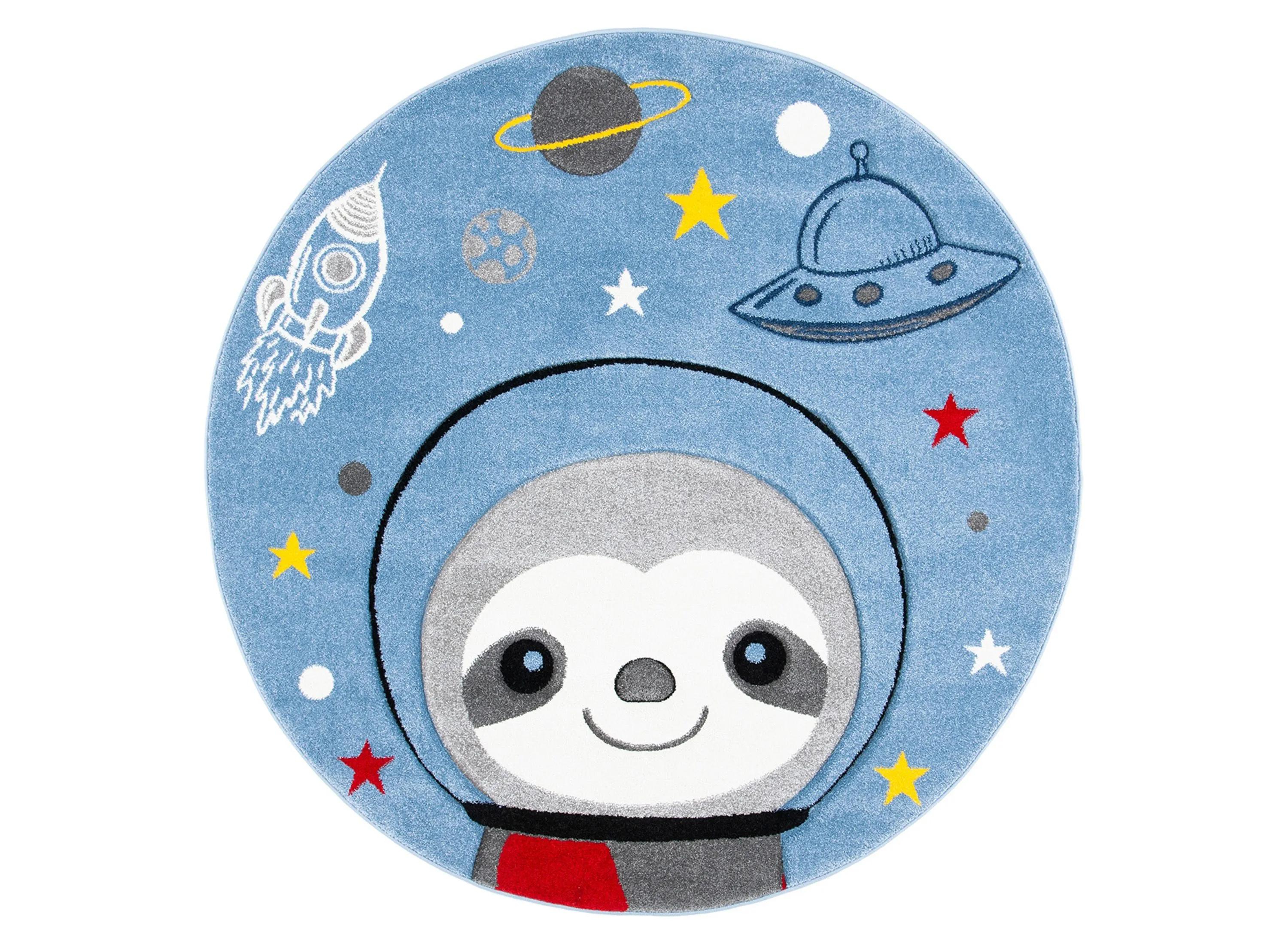 Carousel Sloth Kids Area Rug Round