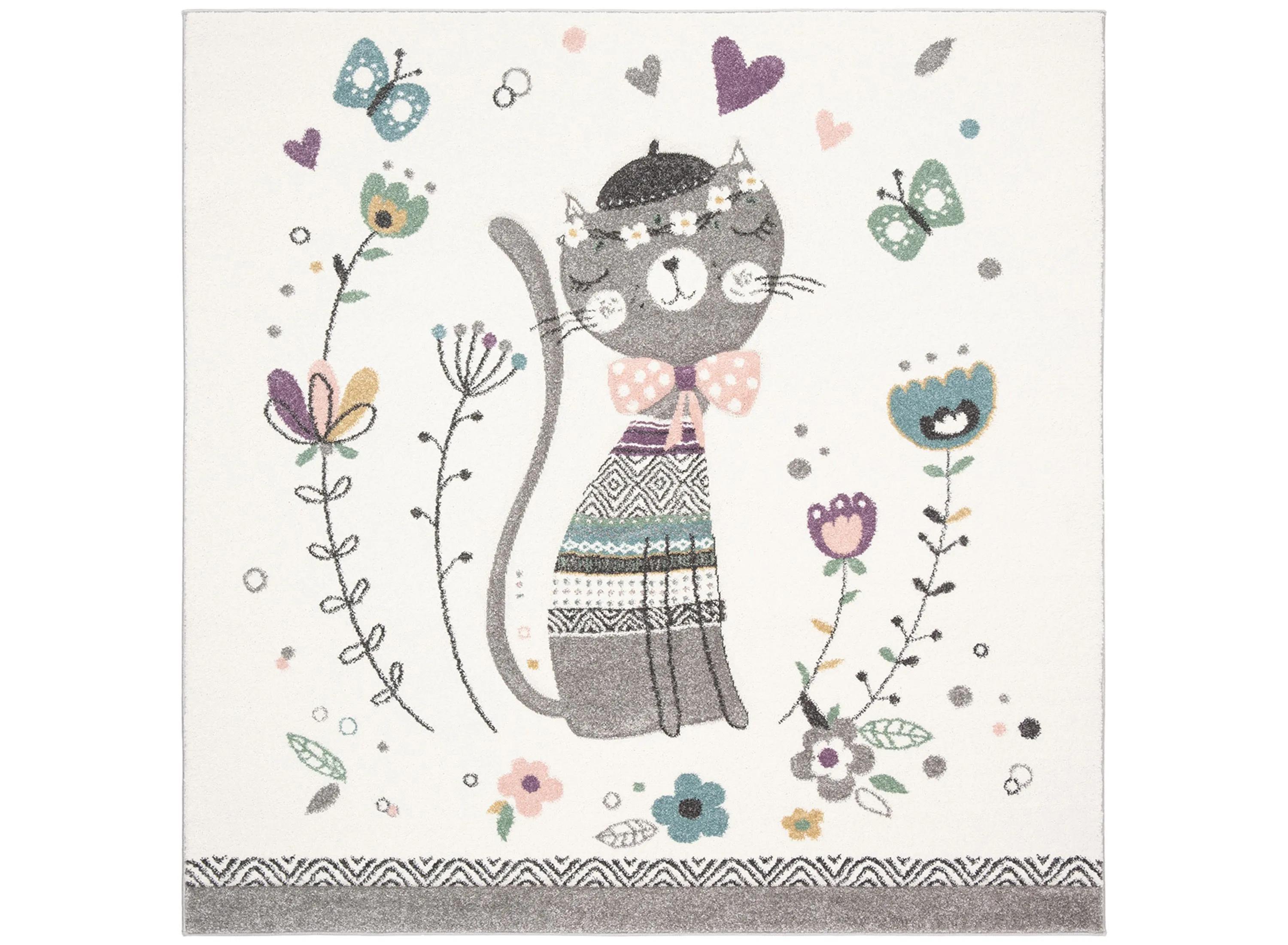 Carousel Cat Kids Area Rug