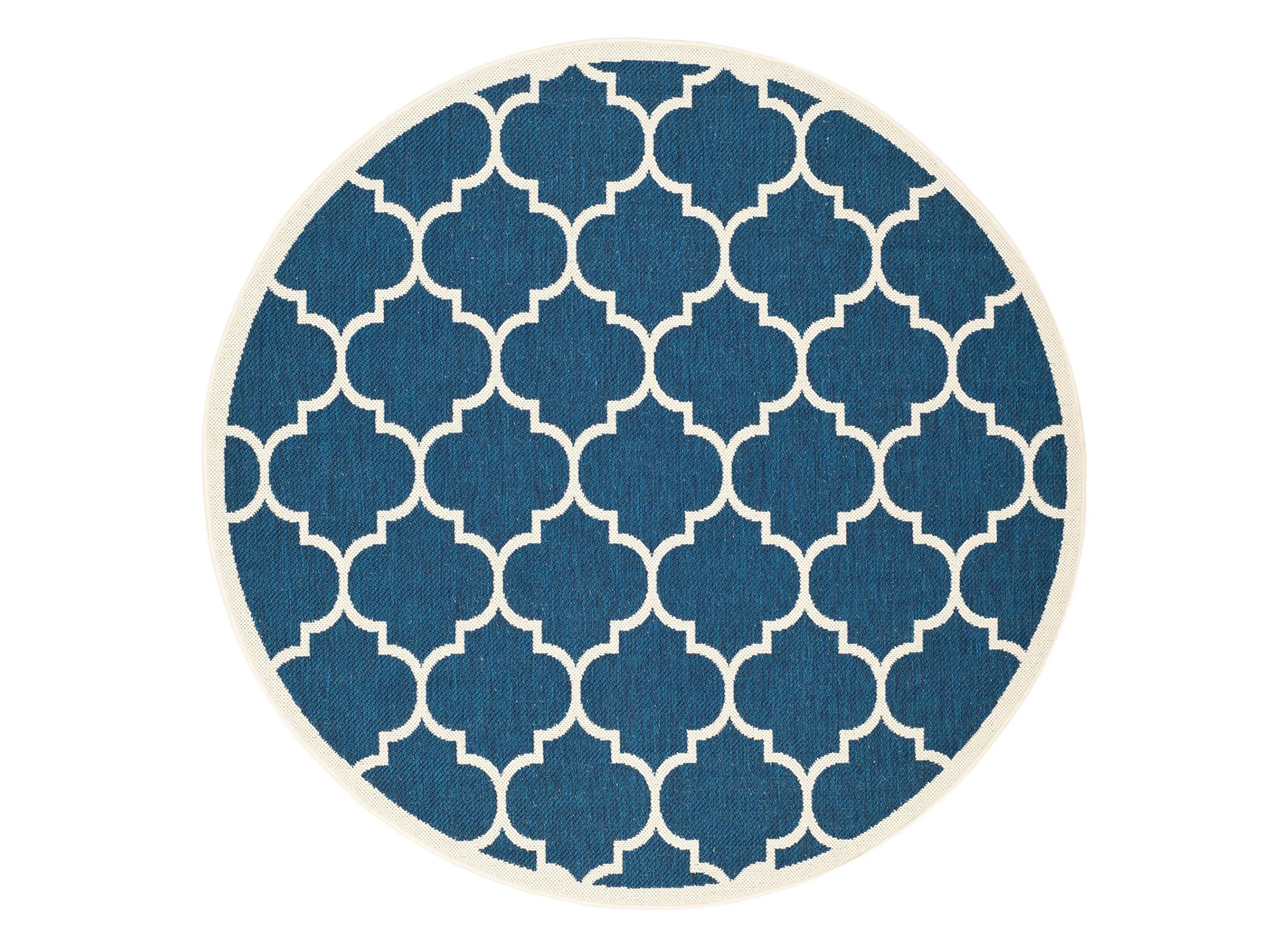Courtyard Lattice Indoor/Outdoor Area Rug Round