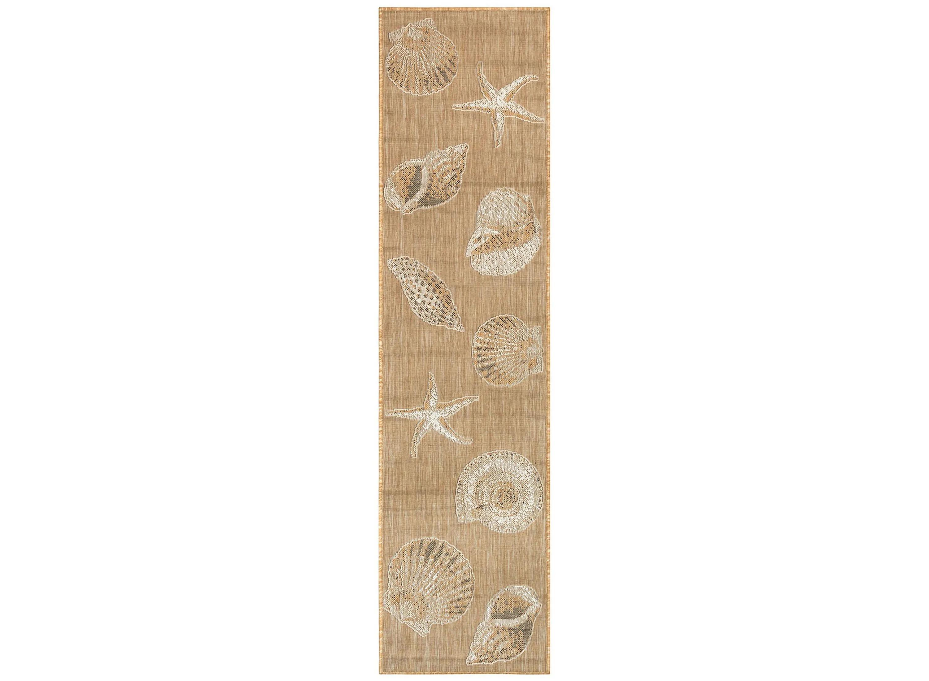 Liora Manne Shells Indoor Outdoor Rectangular Accent Rug, One Size, White
