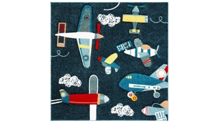Carousel Planes Kids Area Rug