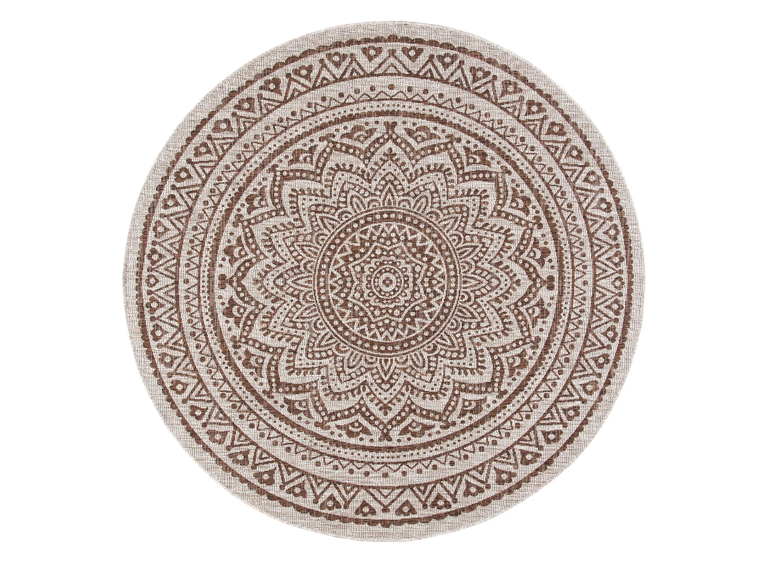Courtyard Mandala Indoor/Outdoor Area Rug Round