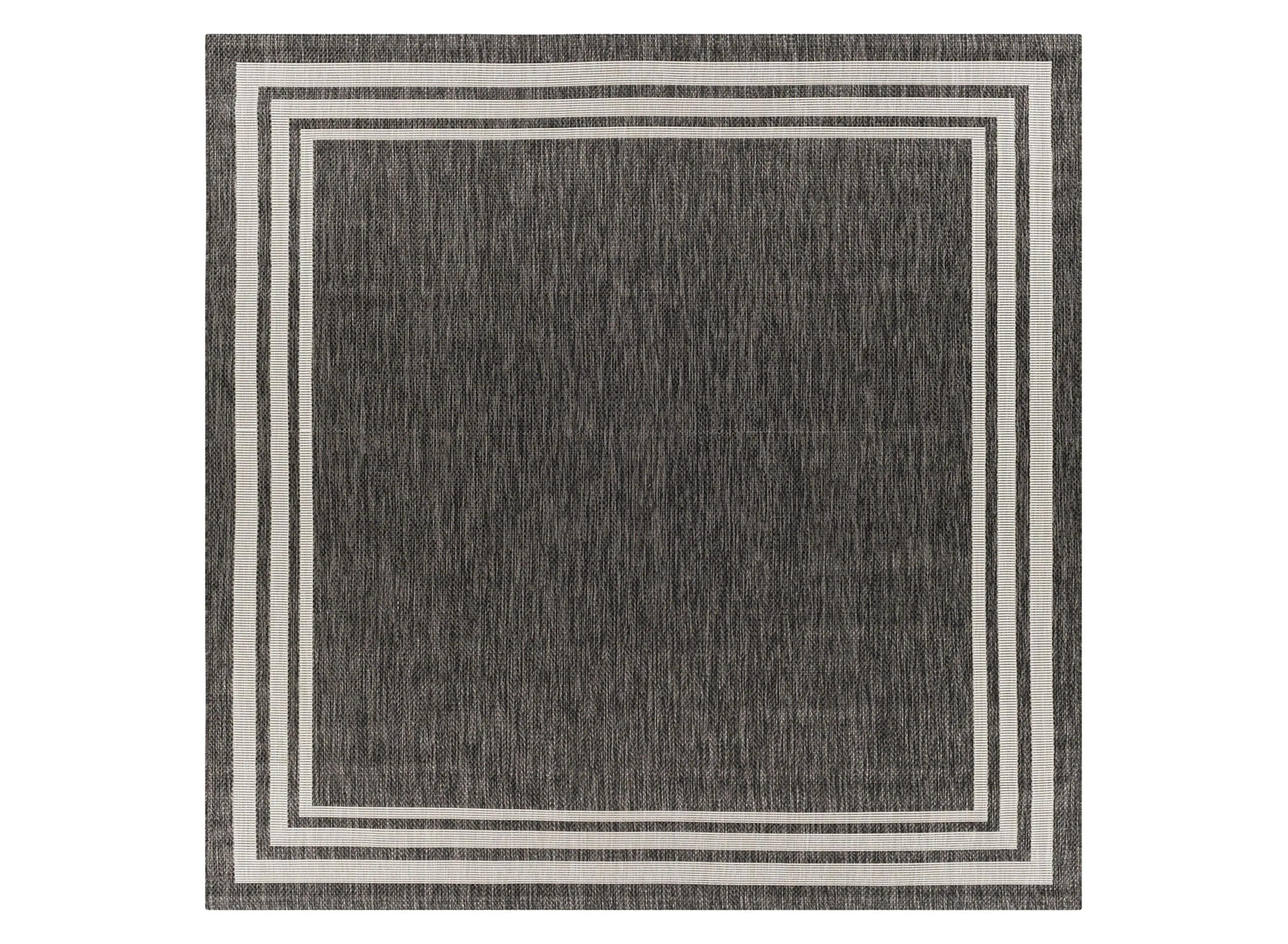 EAG2365-710SQ 7 ft. 10 in. Eagean Machine Woven Square Rug - Charcoal & Cream