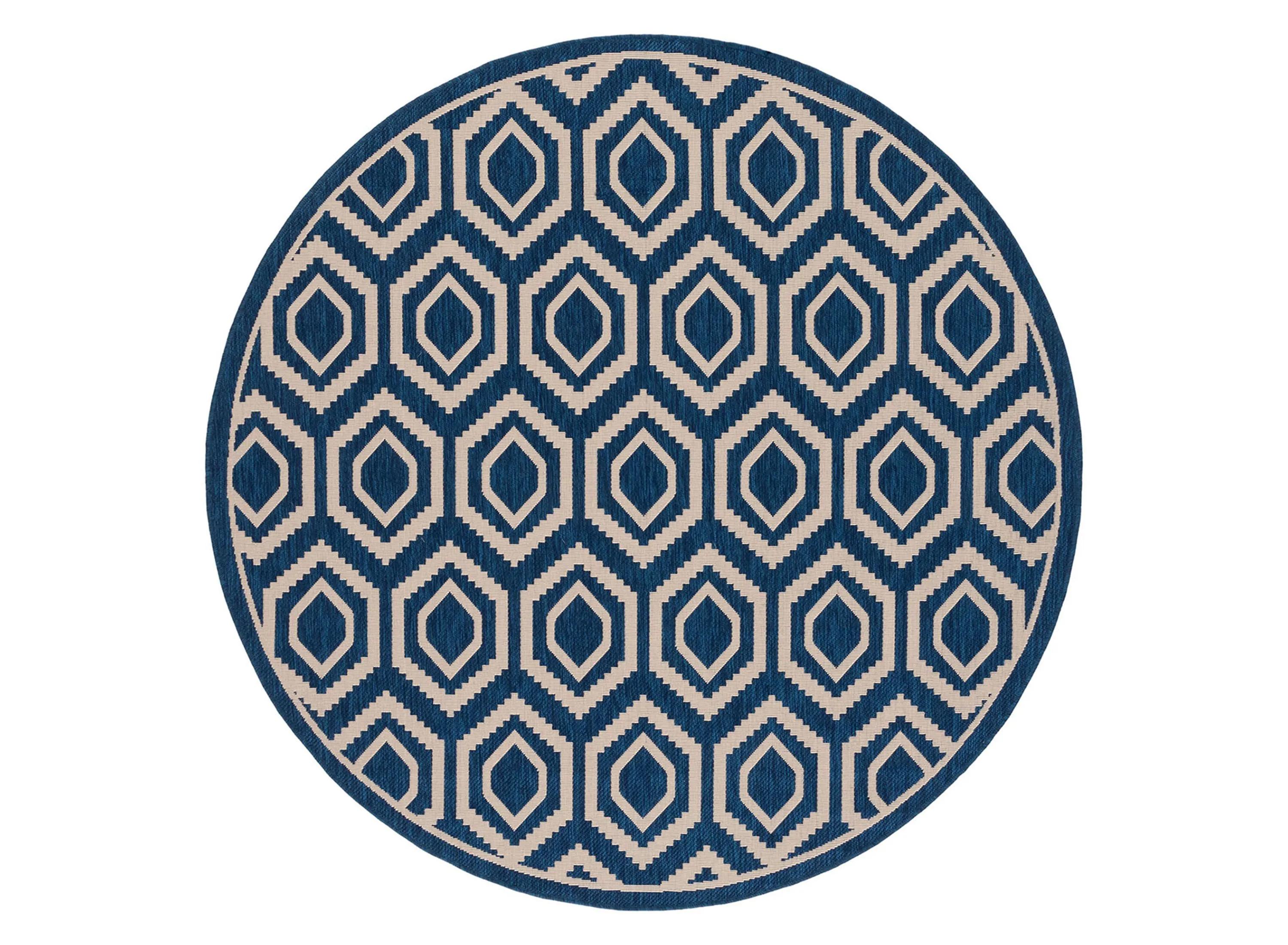 Courtyard Diamonds Indoor/Outdoor Area Rug Round