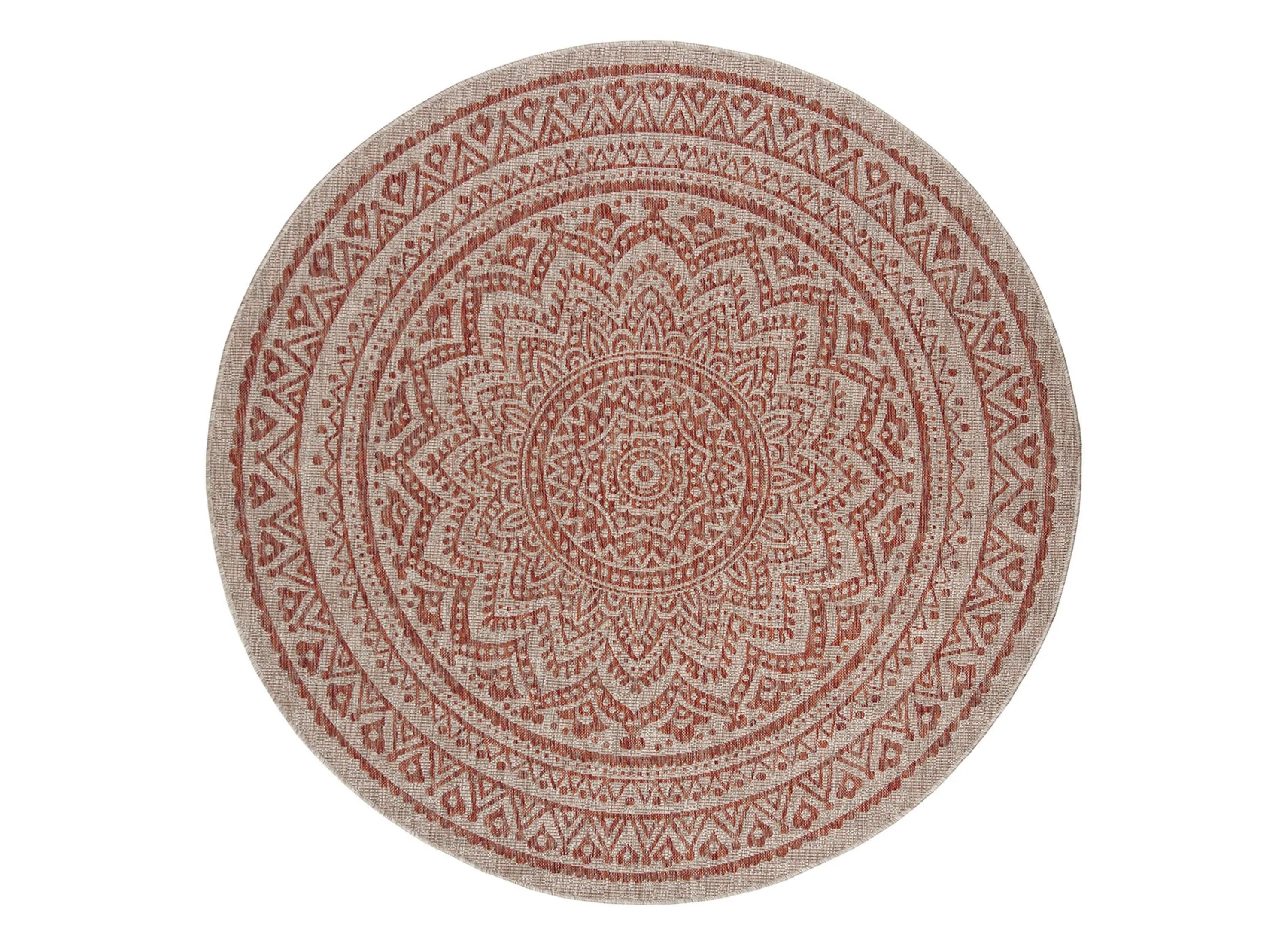 Courtyard Mandala Indoor/Outdoor Area Rug Round
