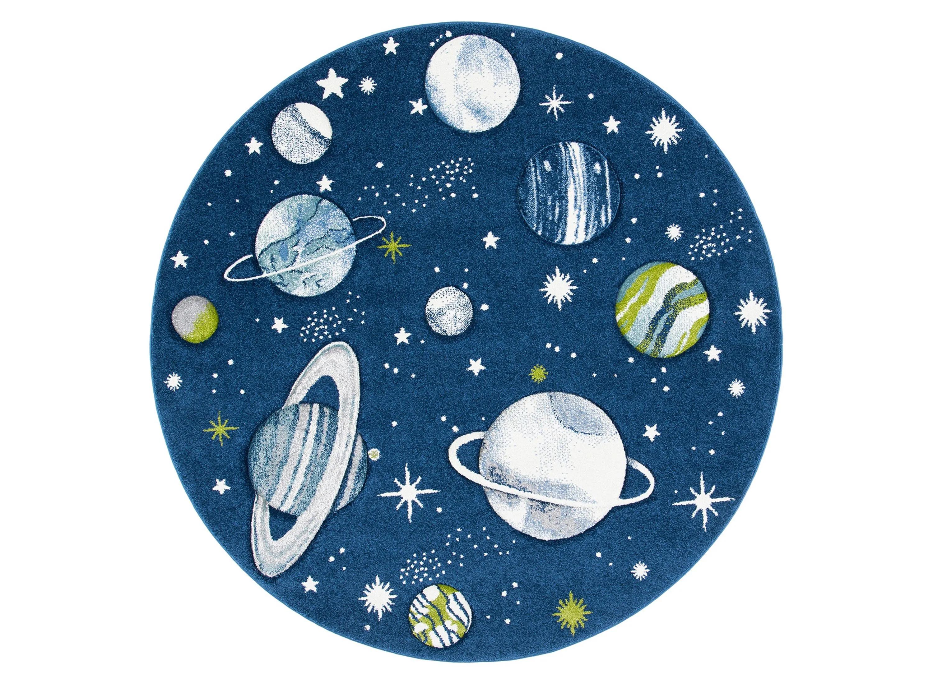 Carousel Planets Kids Area Rug