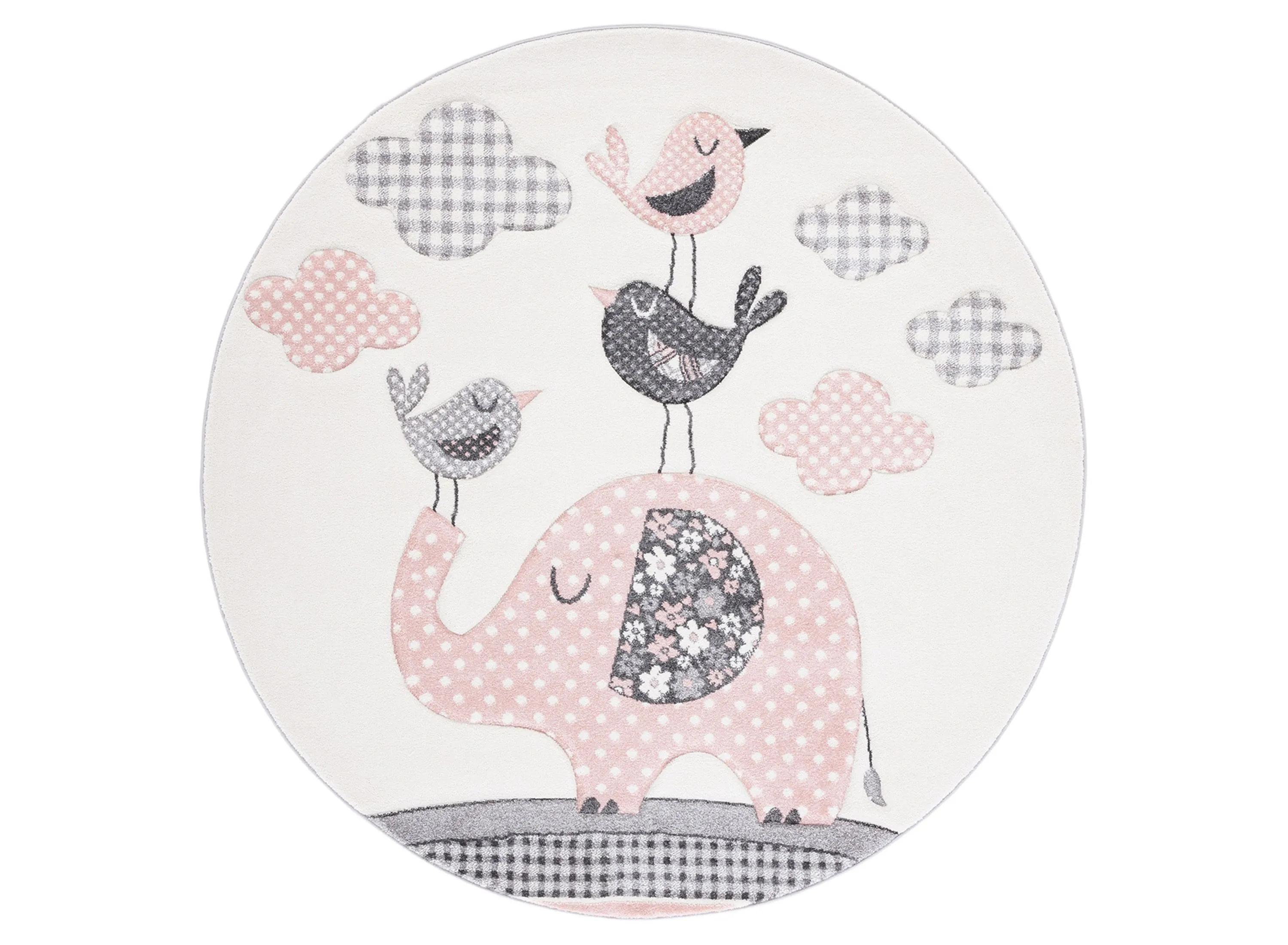 175127770 Carousel Elephant Kids Area Rug Round sku 175127770