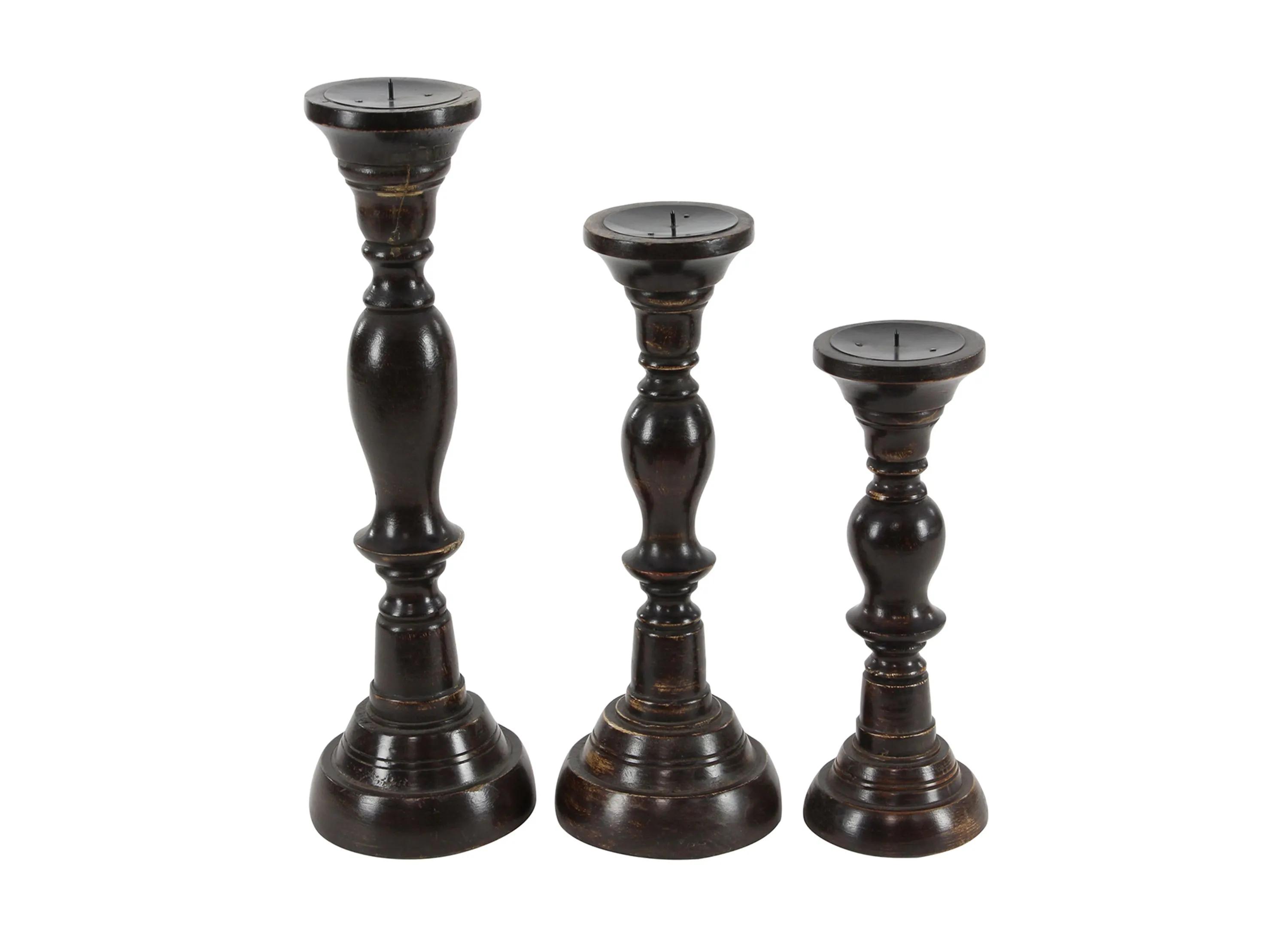 Ivy Collection Sonokong Candle Holders Set of 3