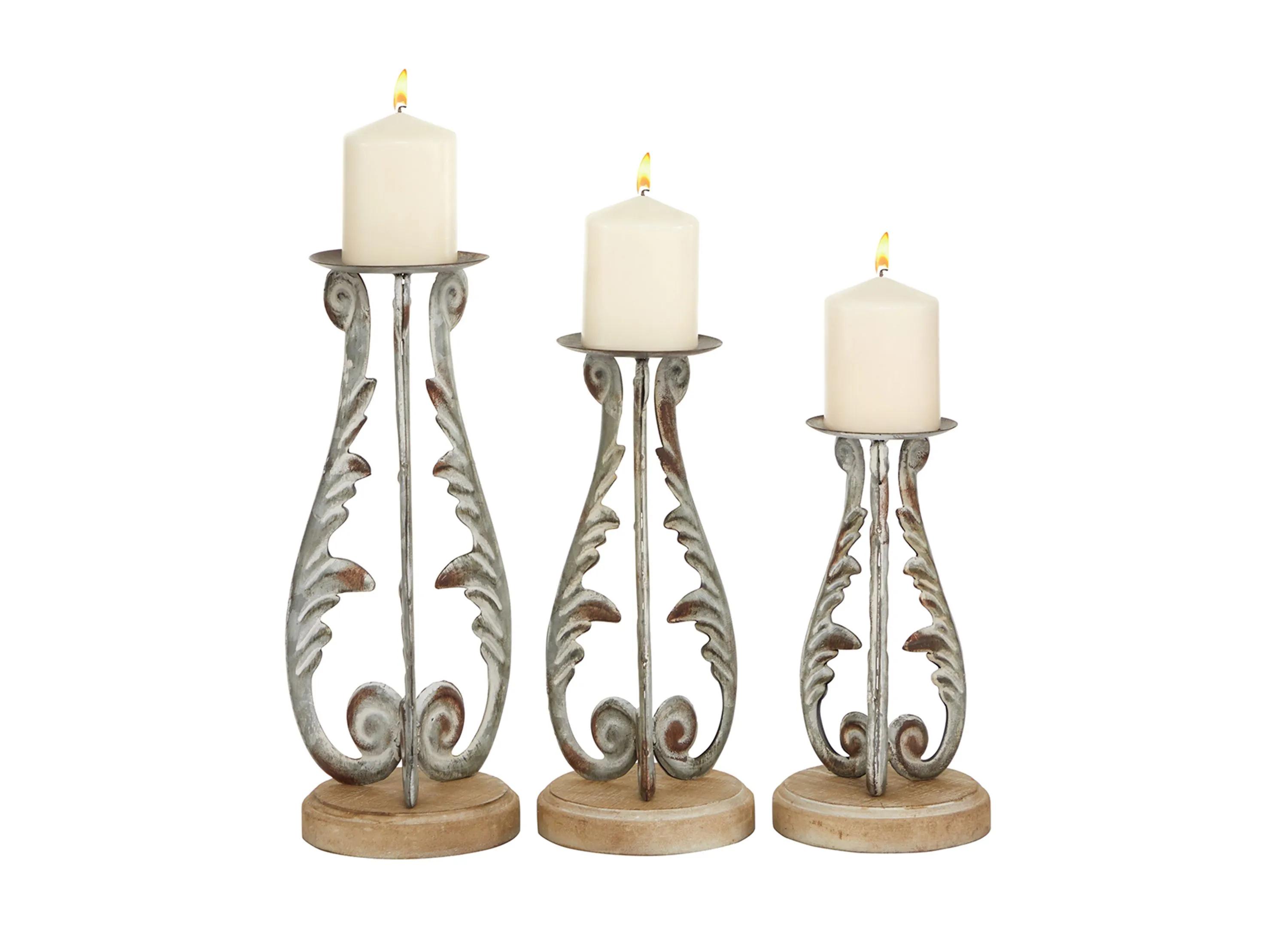 Ivy Collection Juarez Candle Holders: Set of 3