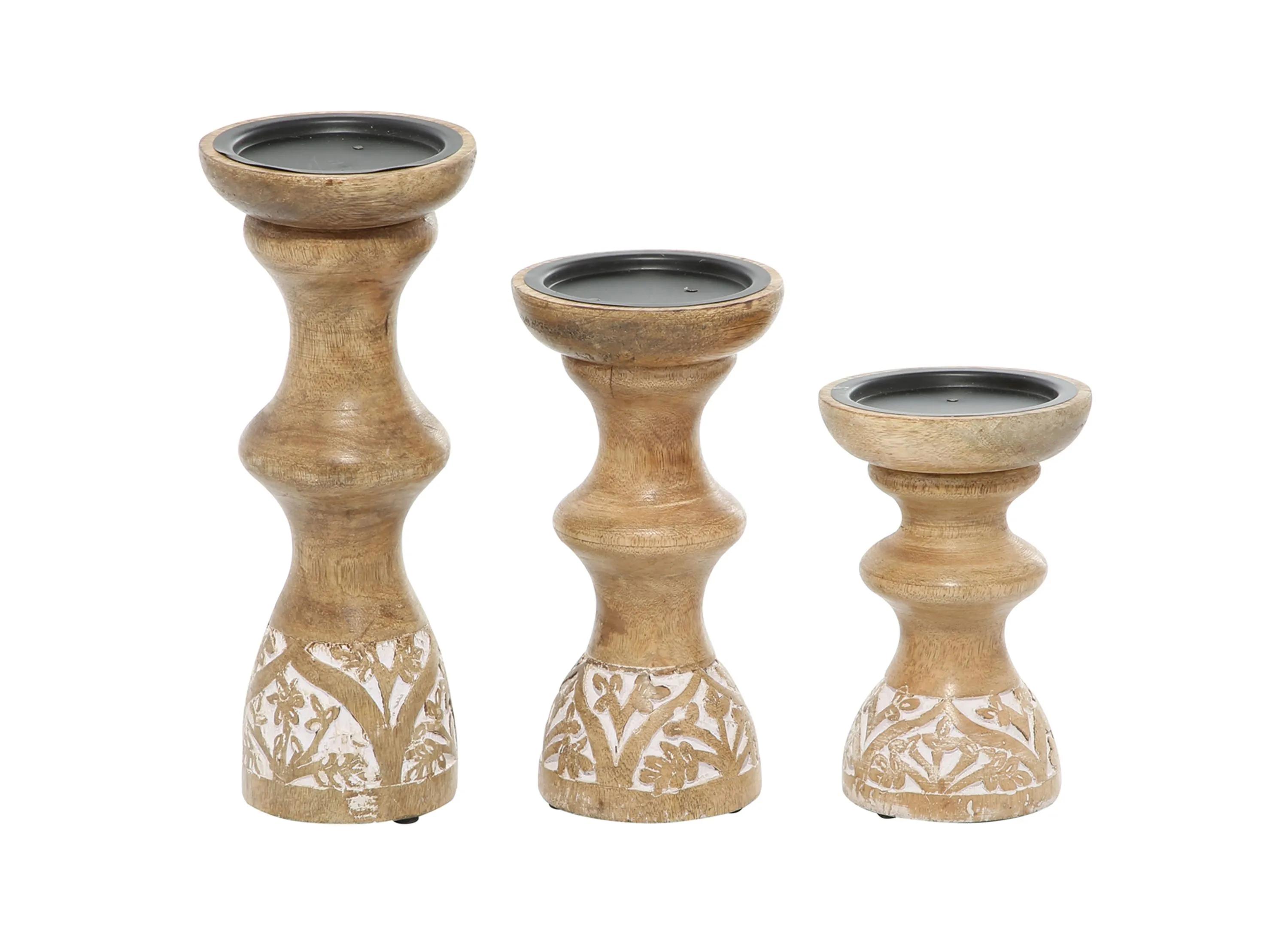 Ivy Collection Nathaniel Candle Holders Set of 3