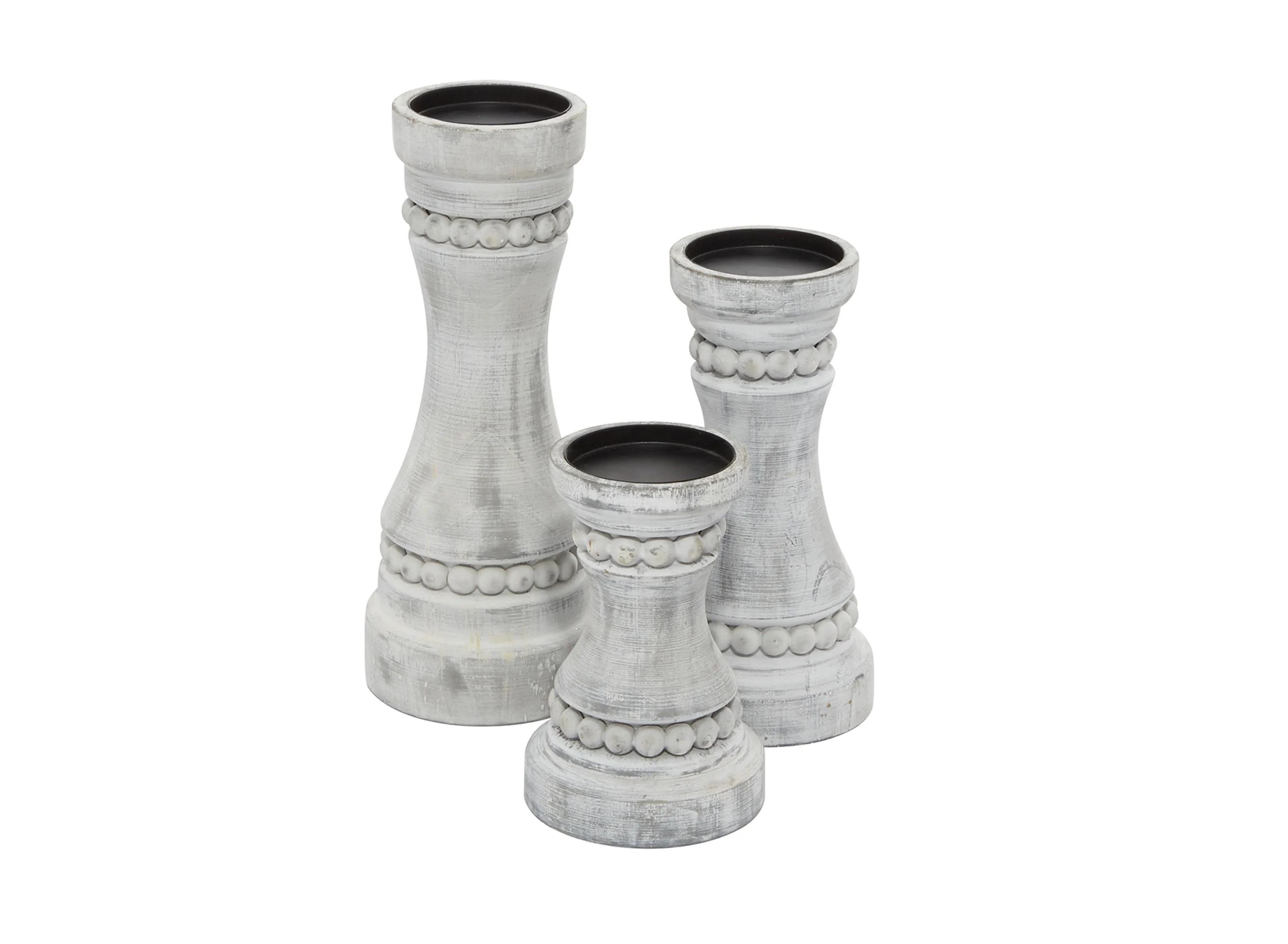 Ivy Collection Nakashima Candle Holders Set of 3