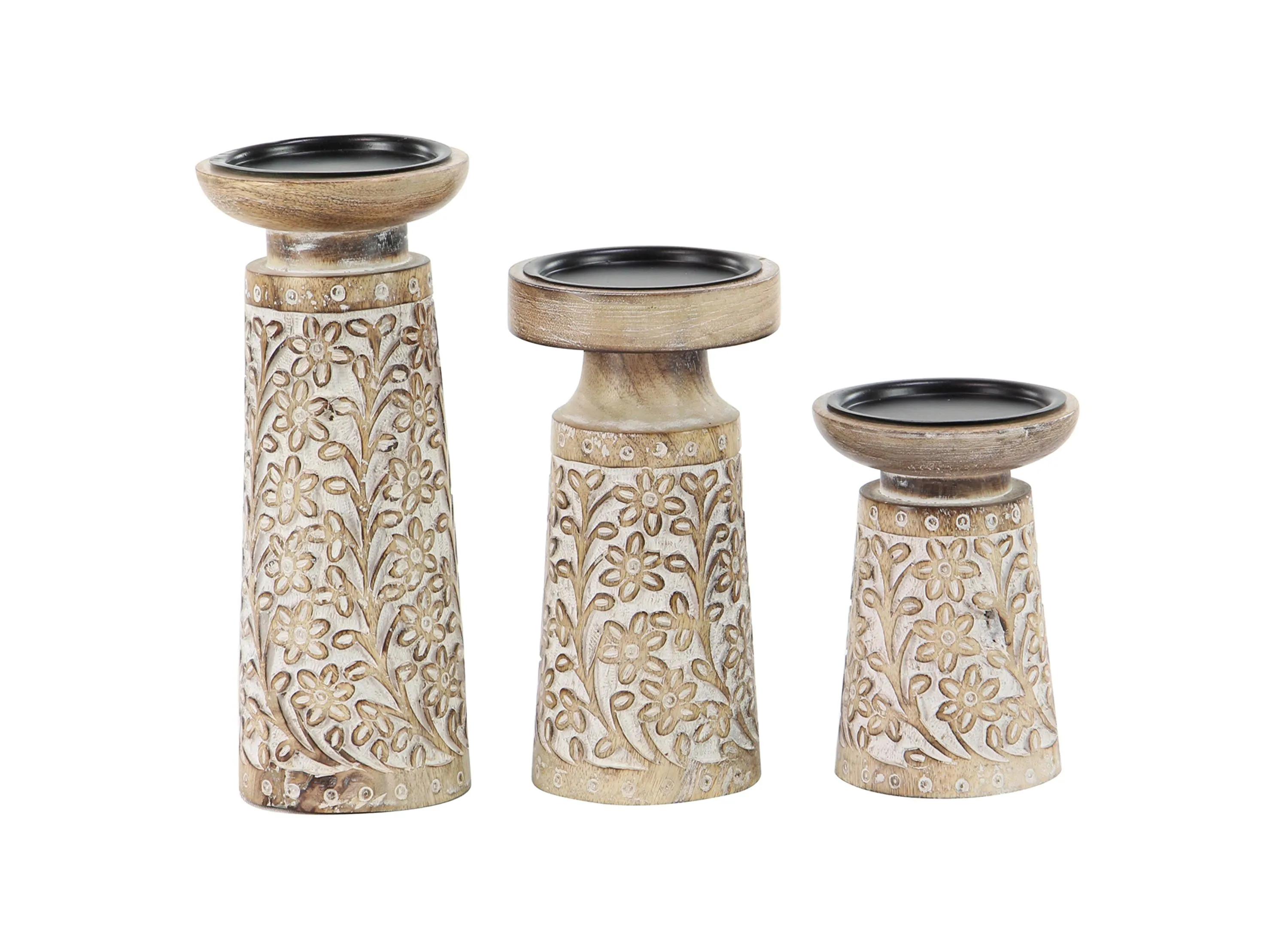 Ivy Collection Akinnuoye Candle Holder: Set of 3