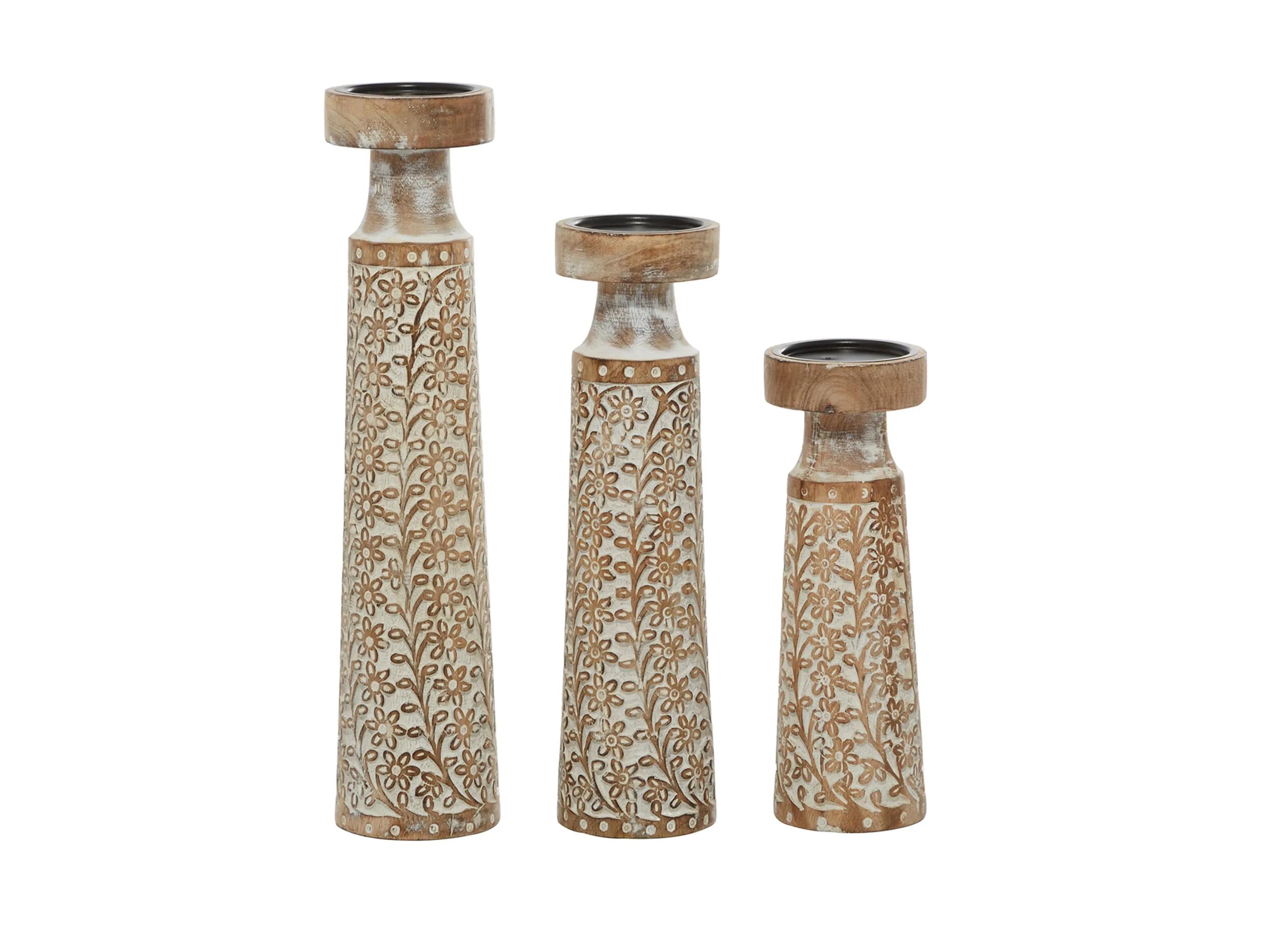 Ivy Collection Akinnuoye Candle Holder: Set of 3