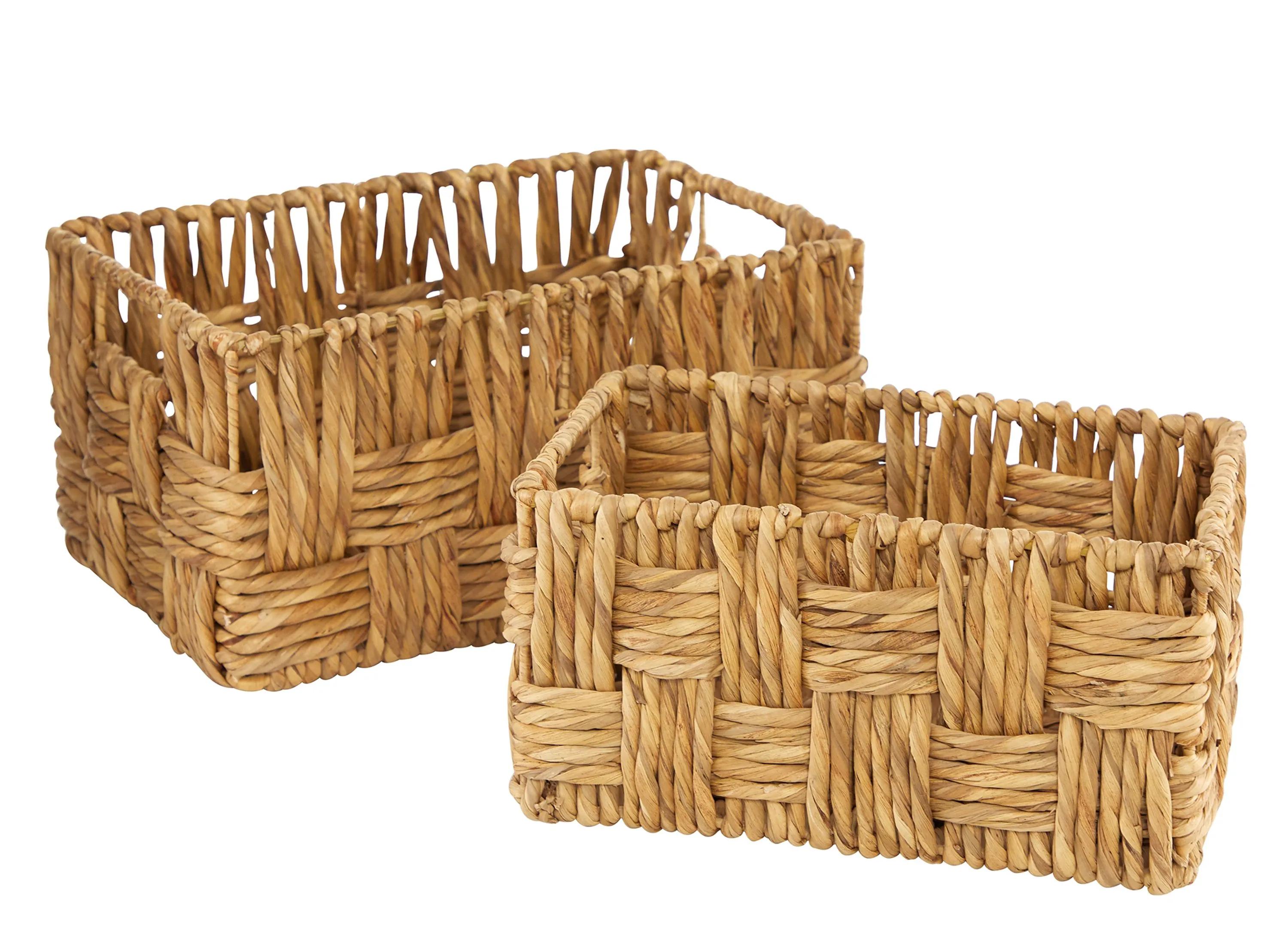 Ivy Collection Set of 2 Jute Rectangular Baskets