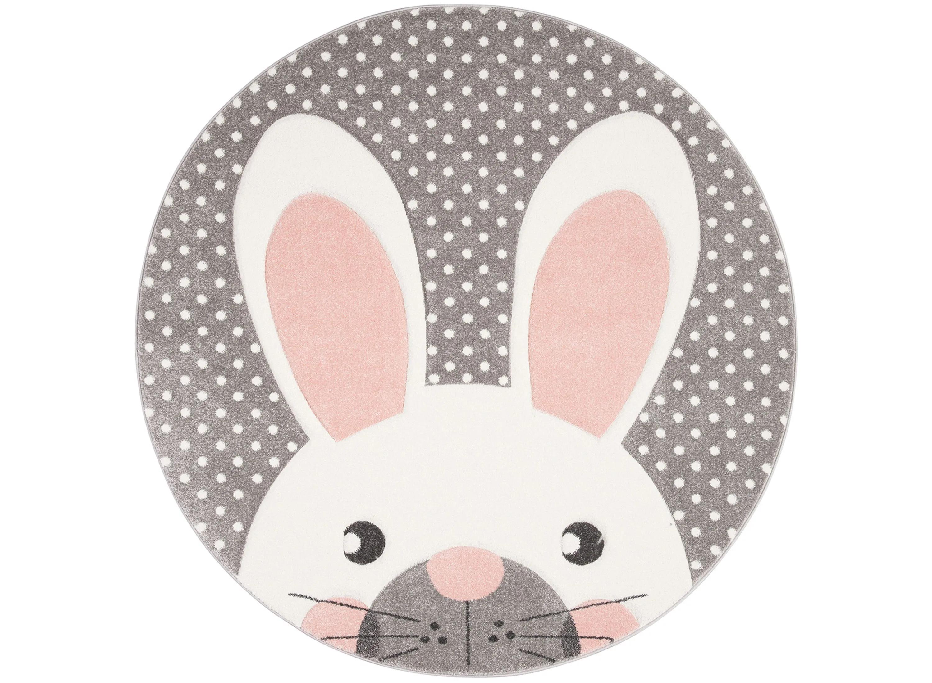 175168280 Carousel Rabbit Kids Area Rug Round sku 175168280
