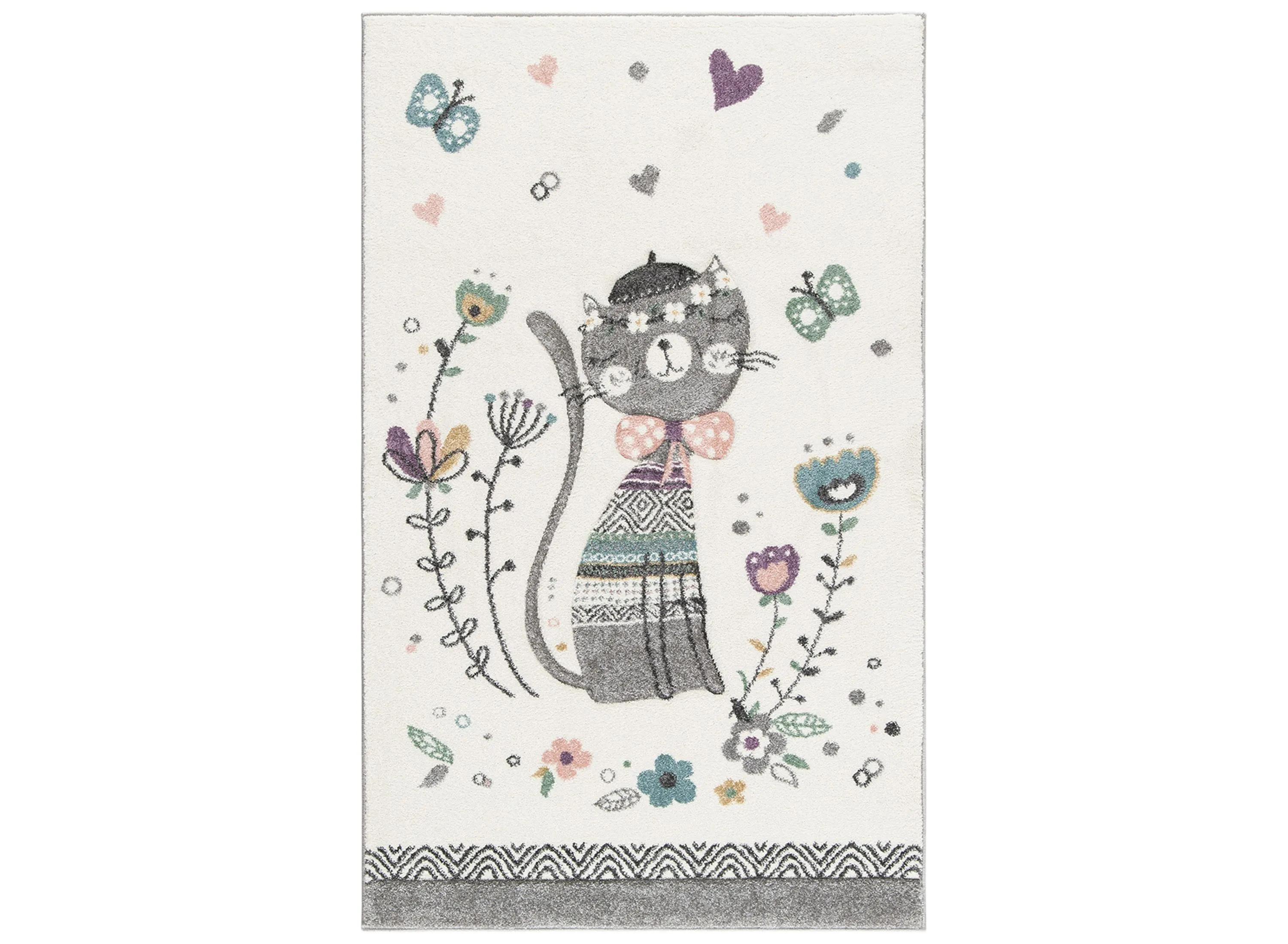 175187260 Carousel Cat Kids Area Rug sku 175187260