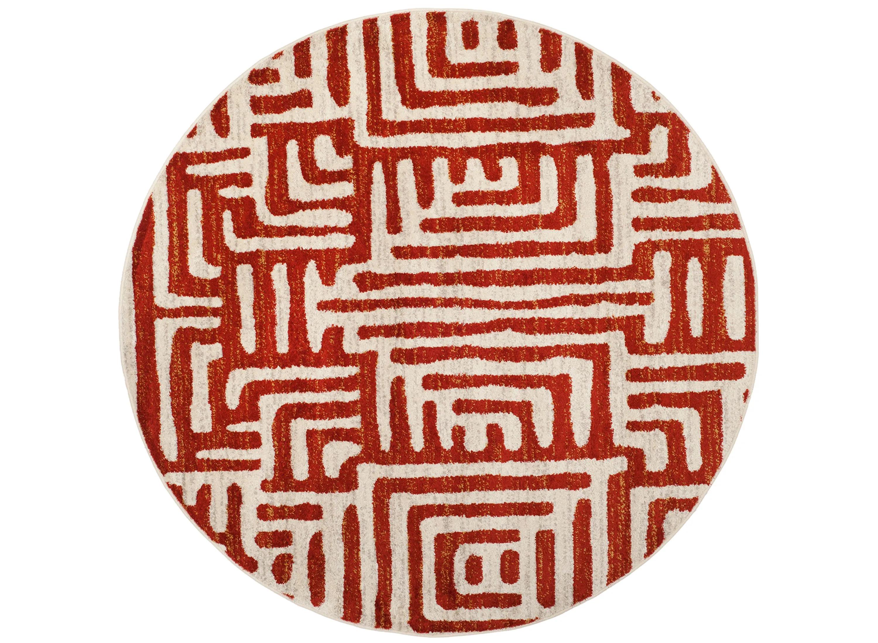 Rhine Red Area Rug Round