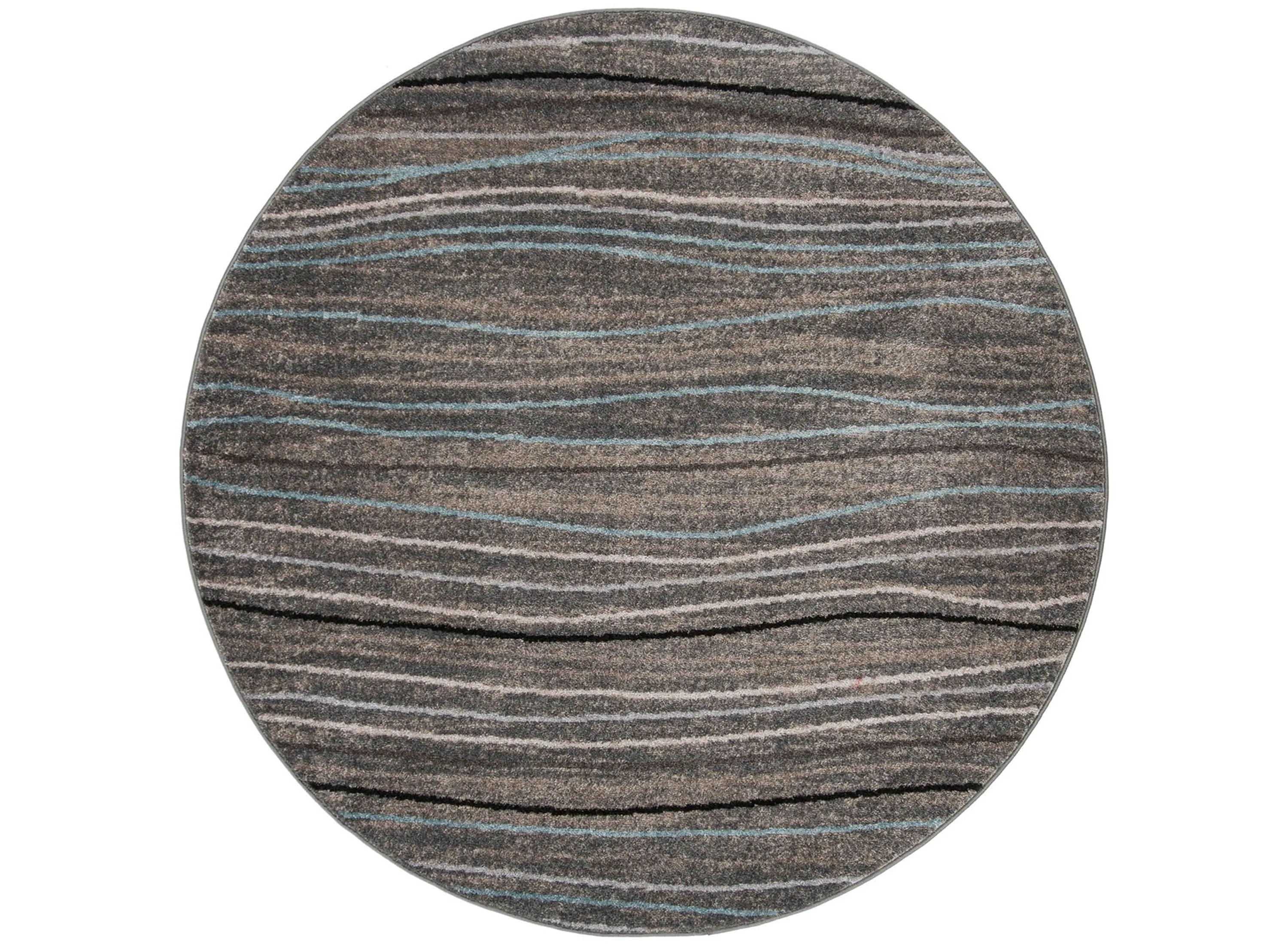 North Sea Silver Area Rug Round